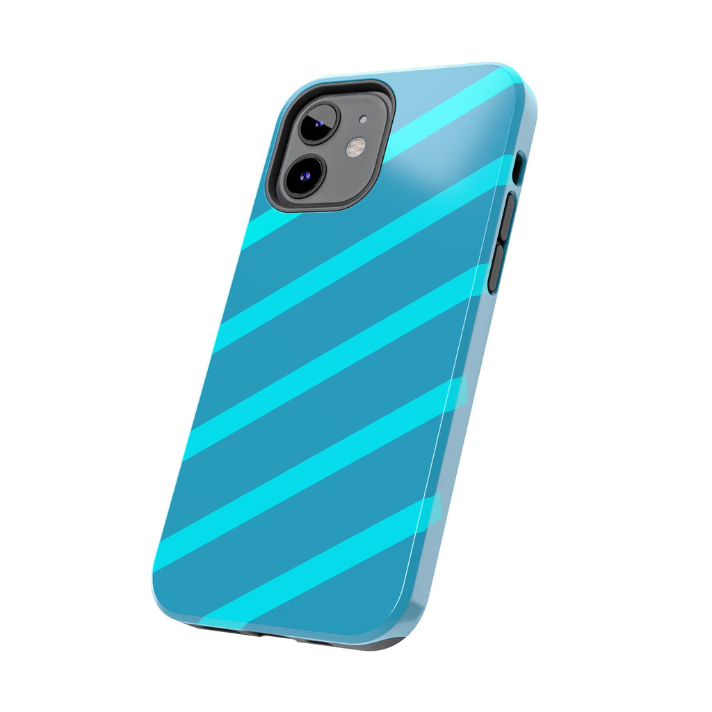 Tough Phone Case — Blue Diagonal Stripe Shockproof Cover