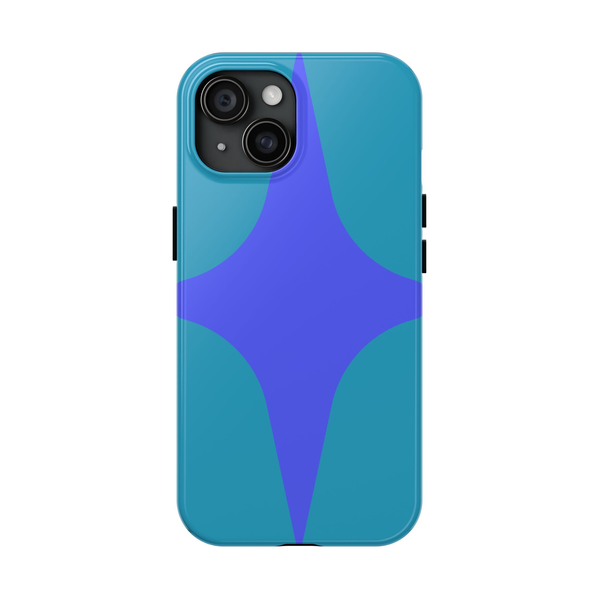 Teal & Indigo Starburst Tough Phone Case — Durable Protective Phone Case