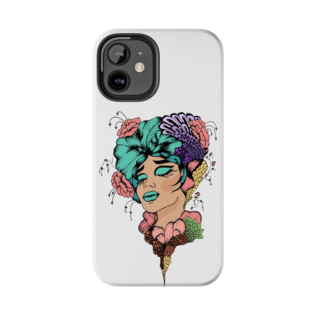 Tough Phone Case — Floral Pop Art Portrait Protective Cover