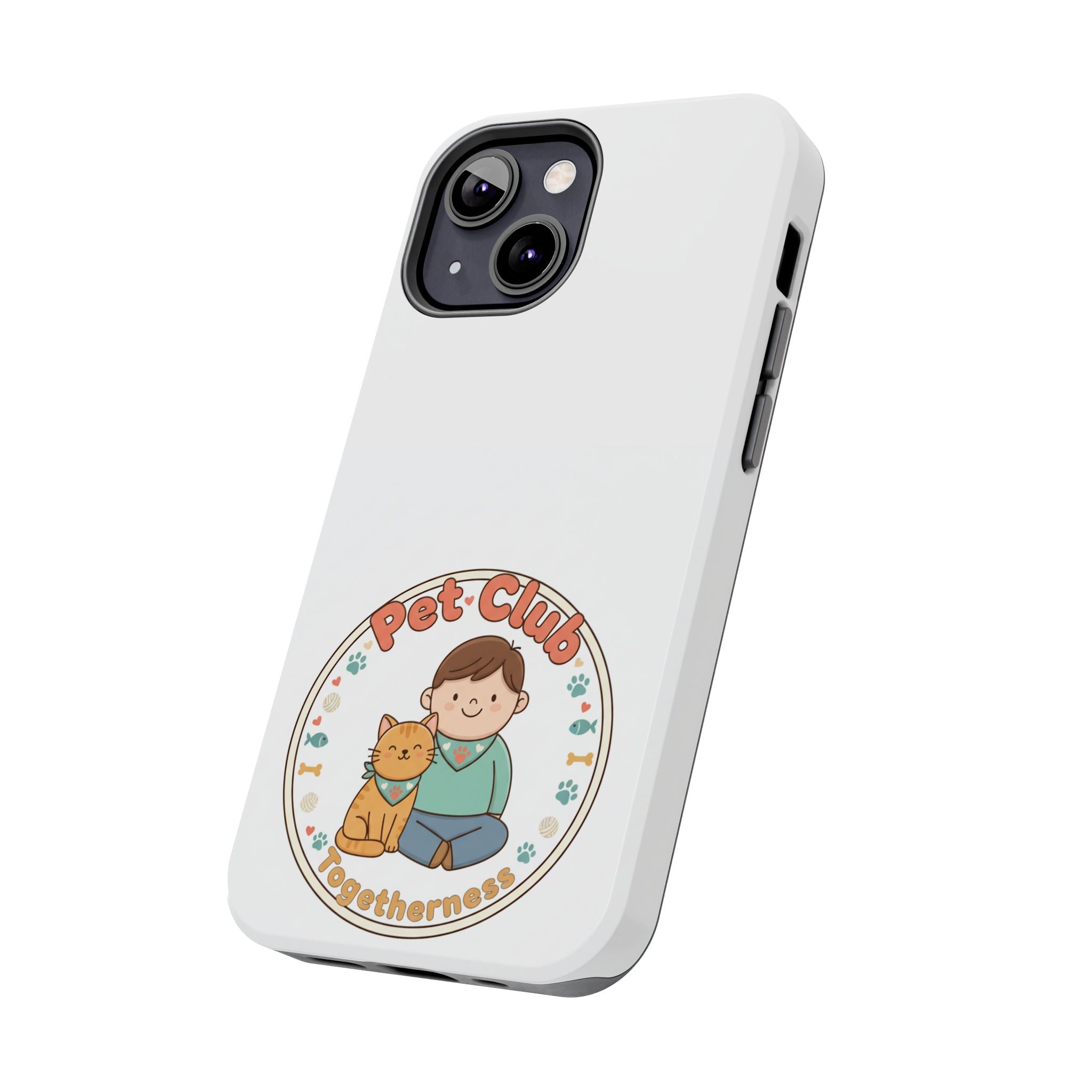 Pet Club Tough Phone Case — Cute Boy & Cat Illustration, "Togetherness" Design