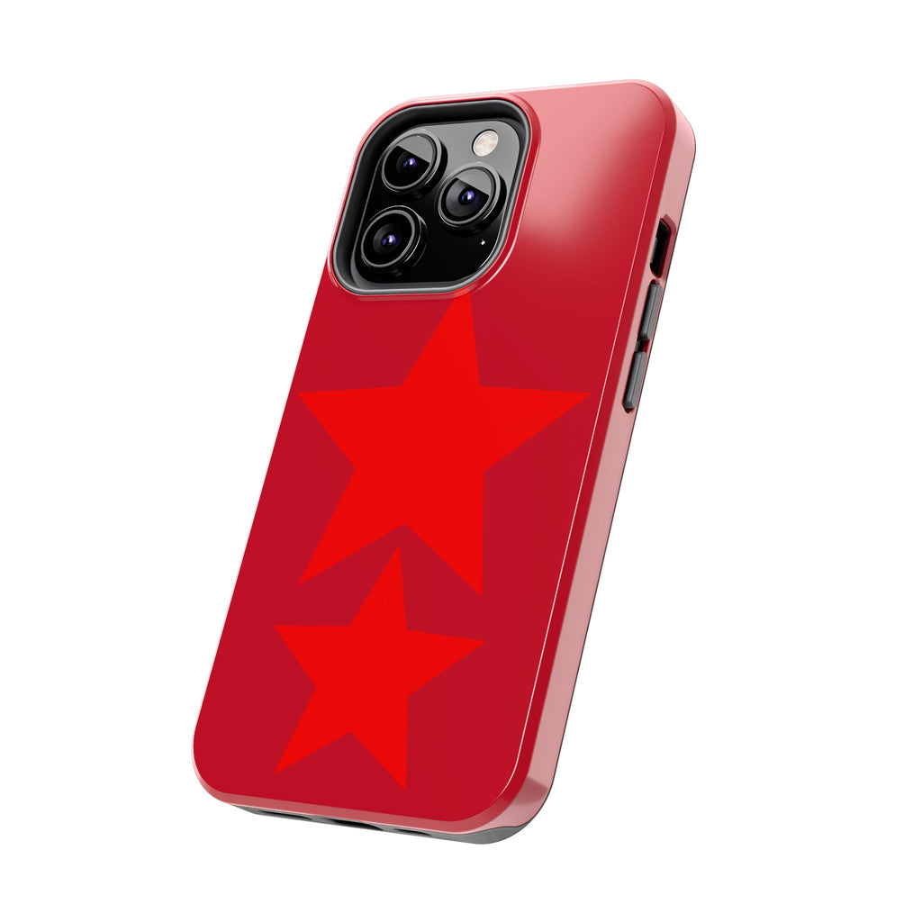 Red Star Tough Phone Case — Dual-Star Protective iPhone Cover