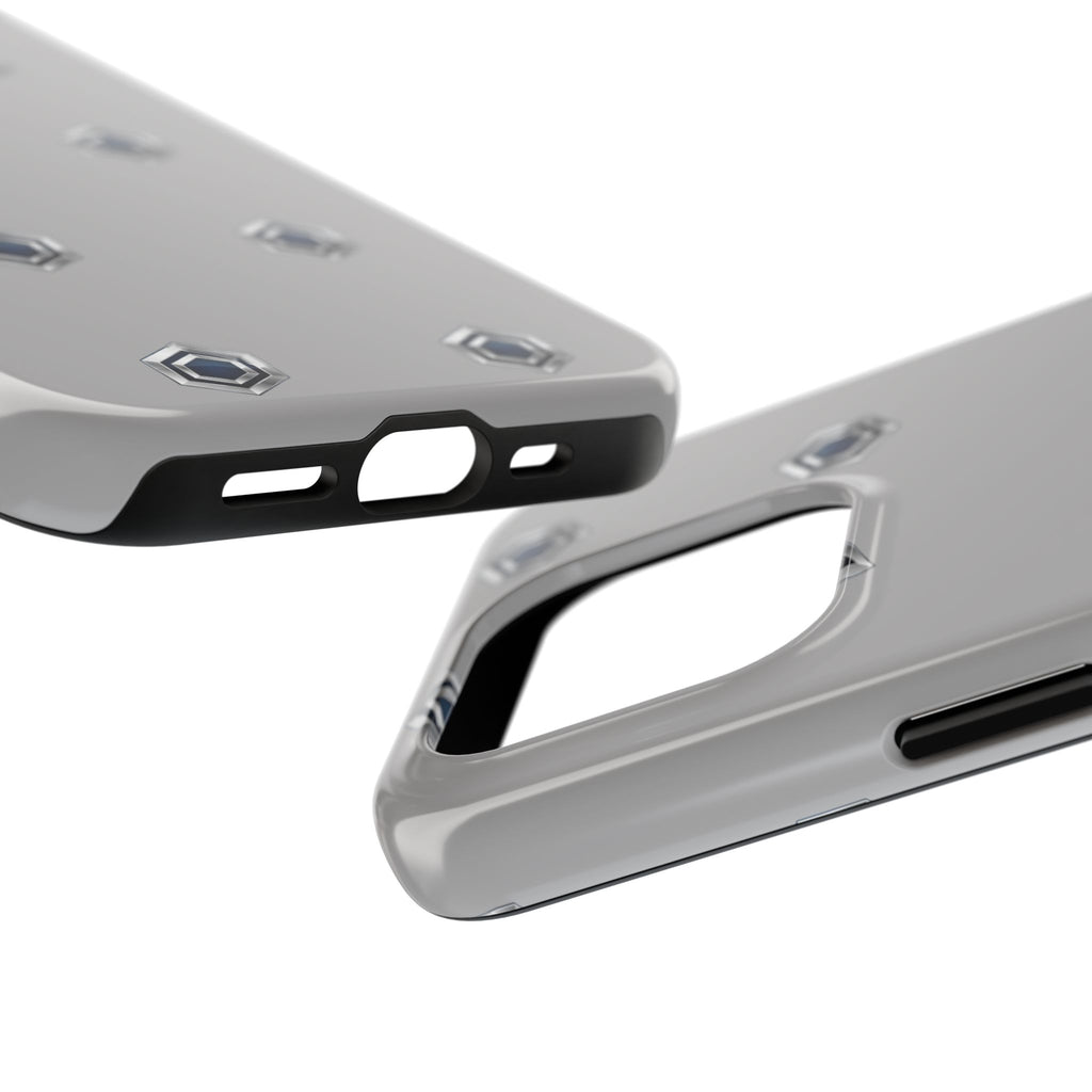 Tough Phone Case — Minimal Hex Rivet Armor (Gray)
