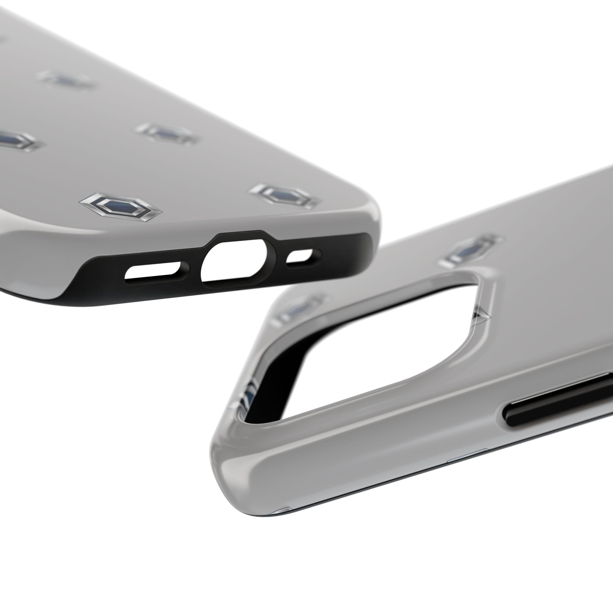 Tough Phone Case — Minimal Hex Rivet Armor (Gray)
