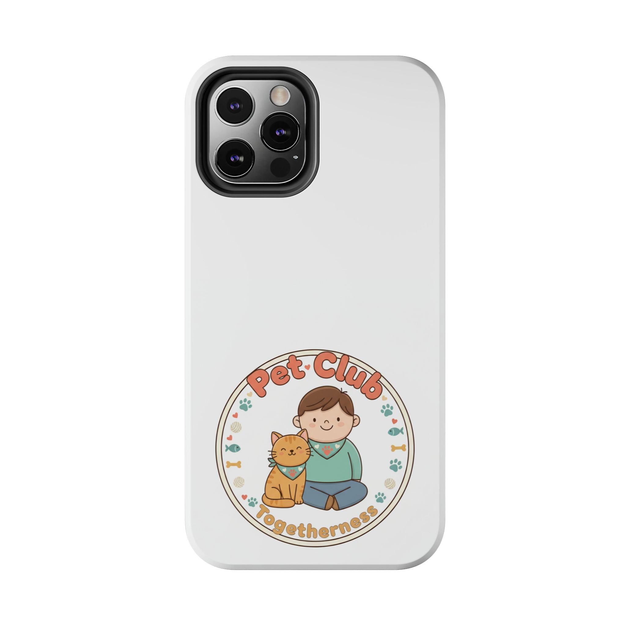 Pet Club Tough Phone Case — Cute Boy & Cat Illustration, "Togetherness" Design