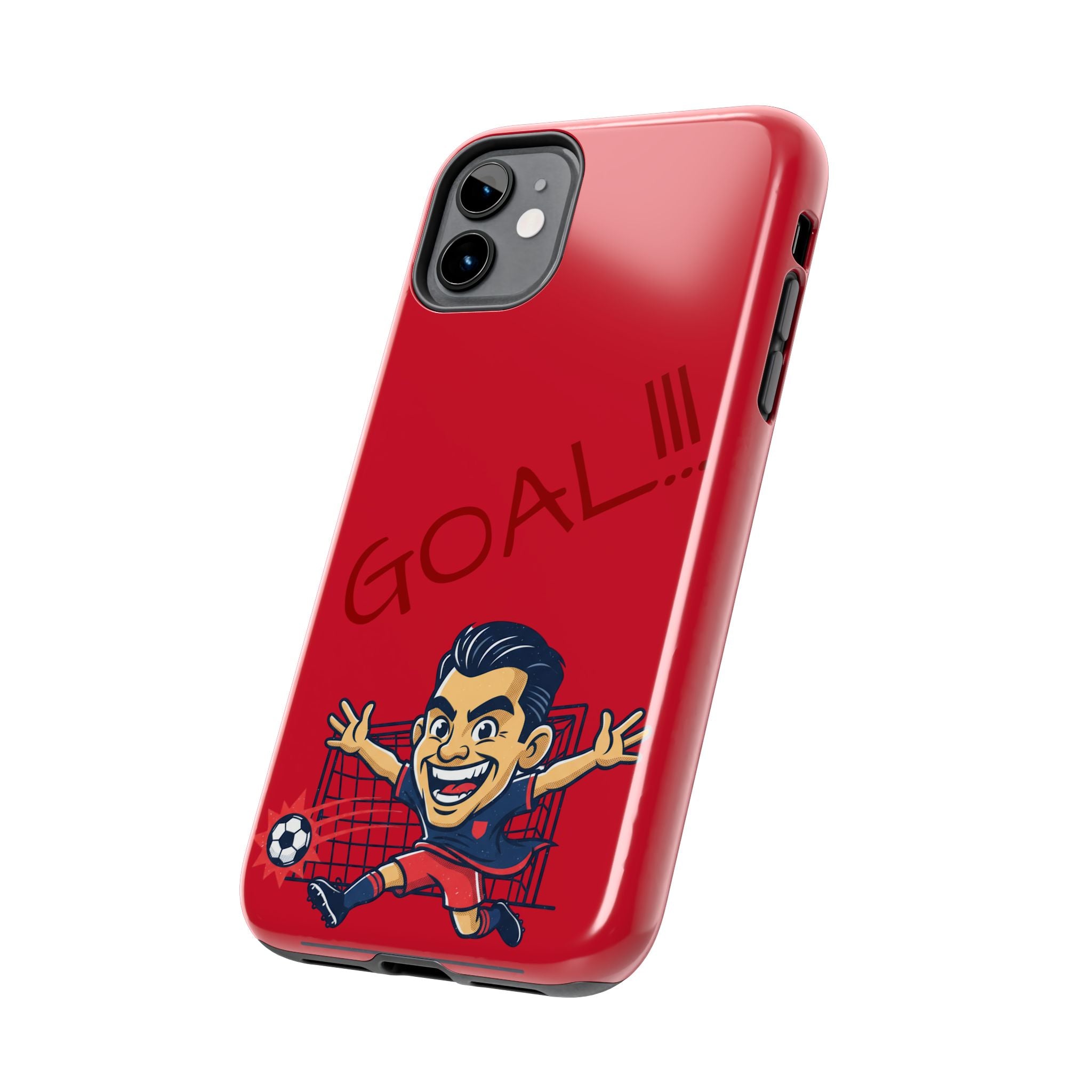 Phone Case — 'GOAL!!!' Cartoon Soccer Player Tough Protective Case