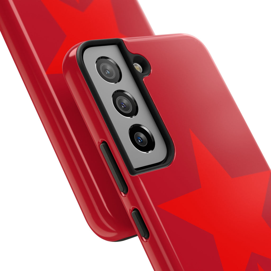 Red Star Tough Phone Case — Dual-Star Protective iPhone Cover