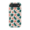 Abstract Pebble Pattern Tough Phone Case — Coral & Teal Protective Cover