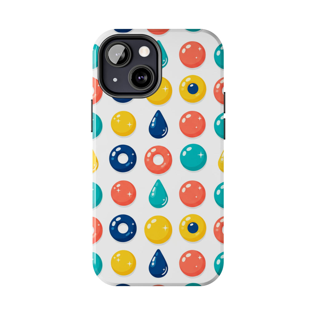 Colorful Candy Dot Tough Phone Case — Bright Retro Polka Drop Design