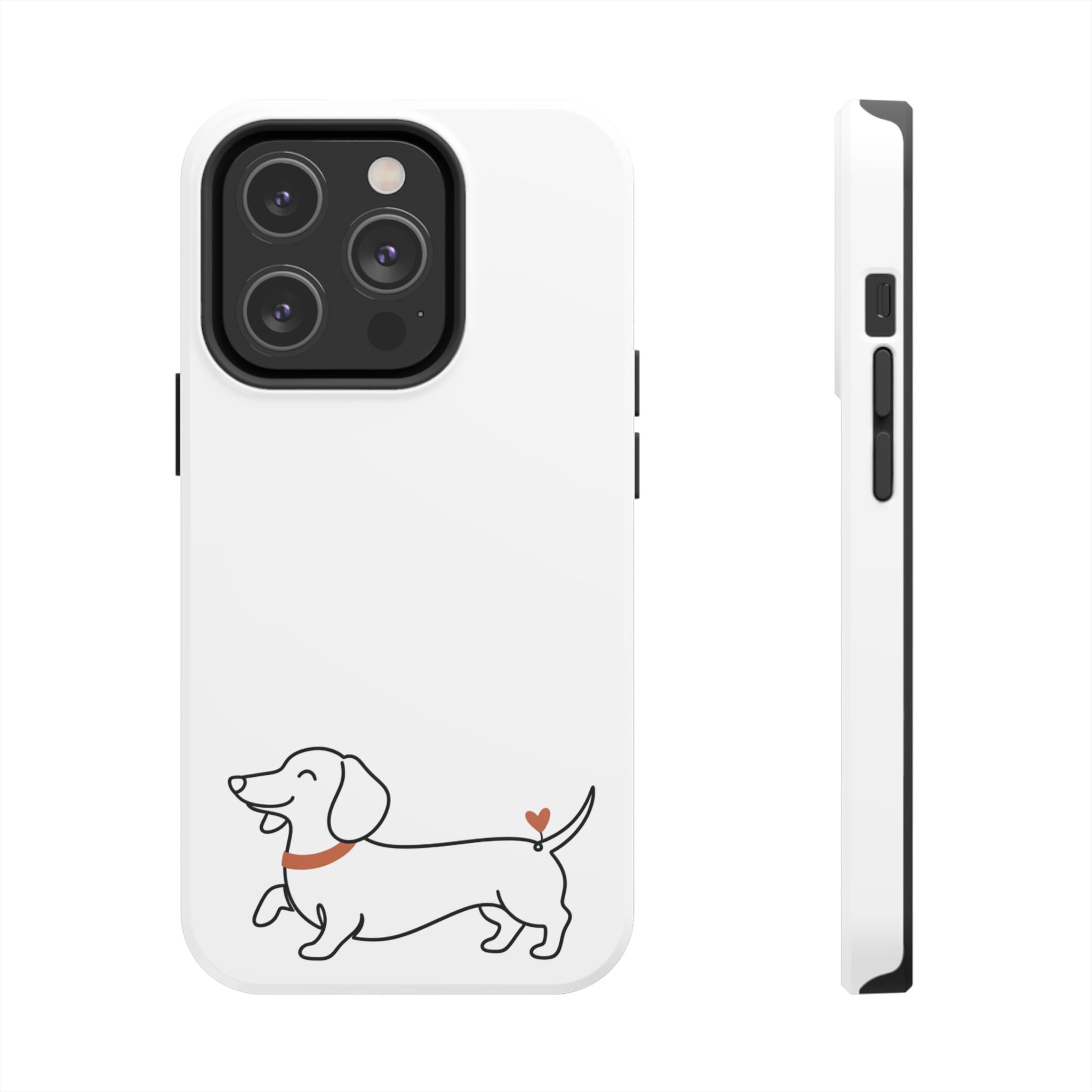 Dachshund Heart Tough Phone Case – Cute Wiener Dog Protective Phone Cover