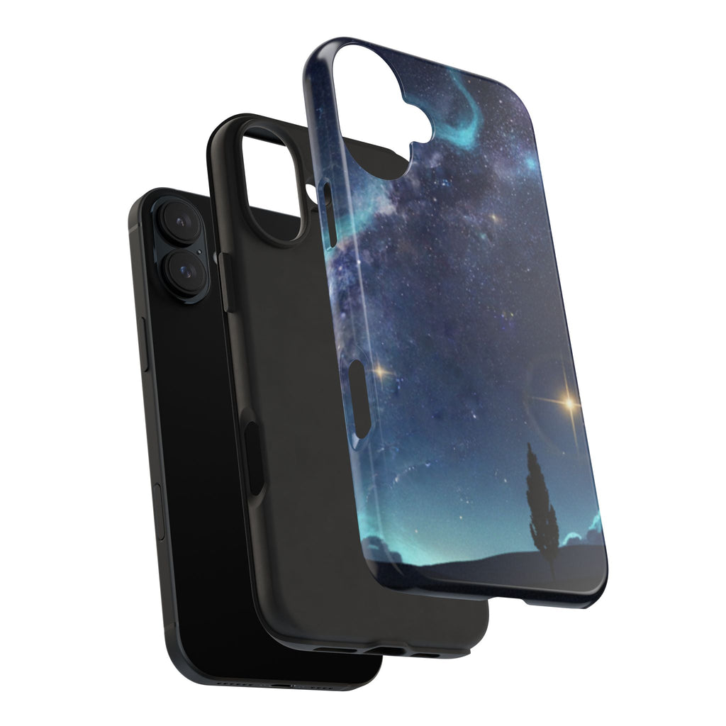 Galaxy Night Sky Tough Phone Case — Starry Landscape Protective Phone Cover