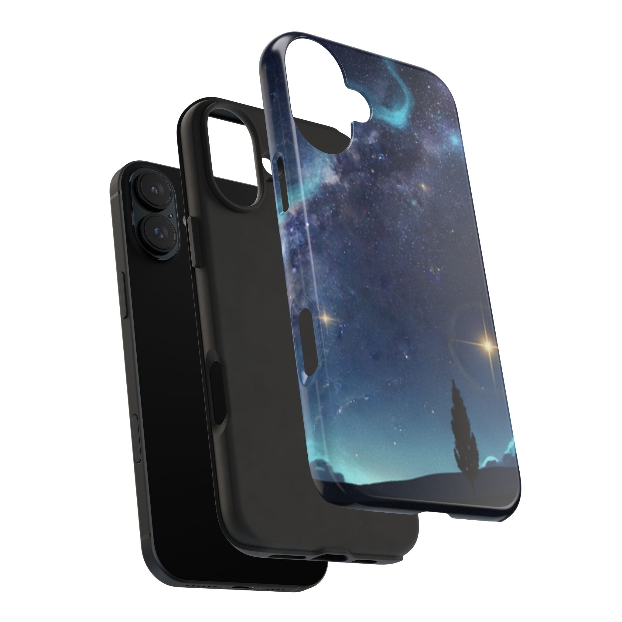 Galaxy Night Sky Tough Phone Case — Starry Landscape Protective Phone Cover