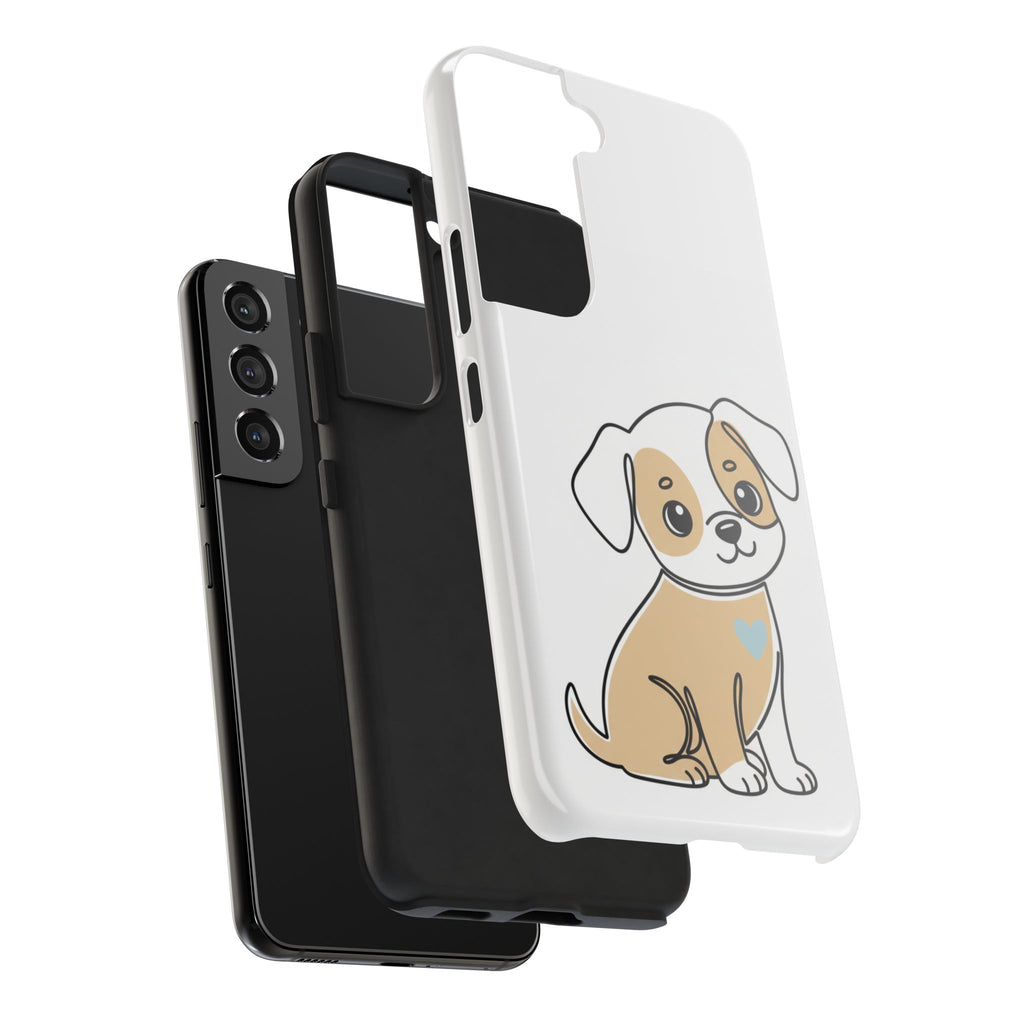 Cute Puppy Tough Phone Case – Cartoon Dog Protective Phone Cover