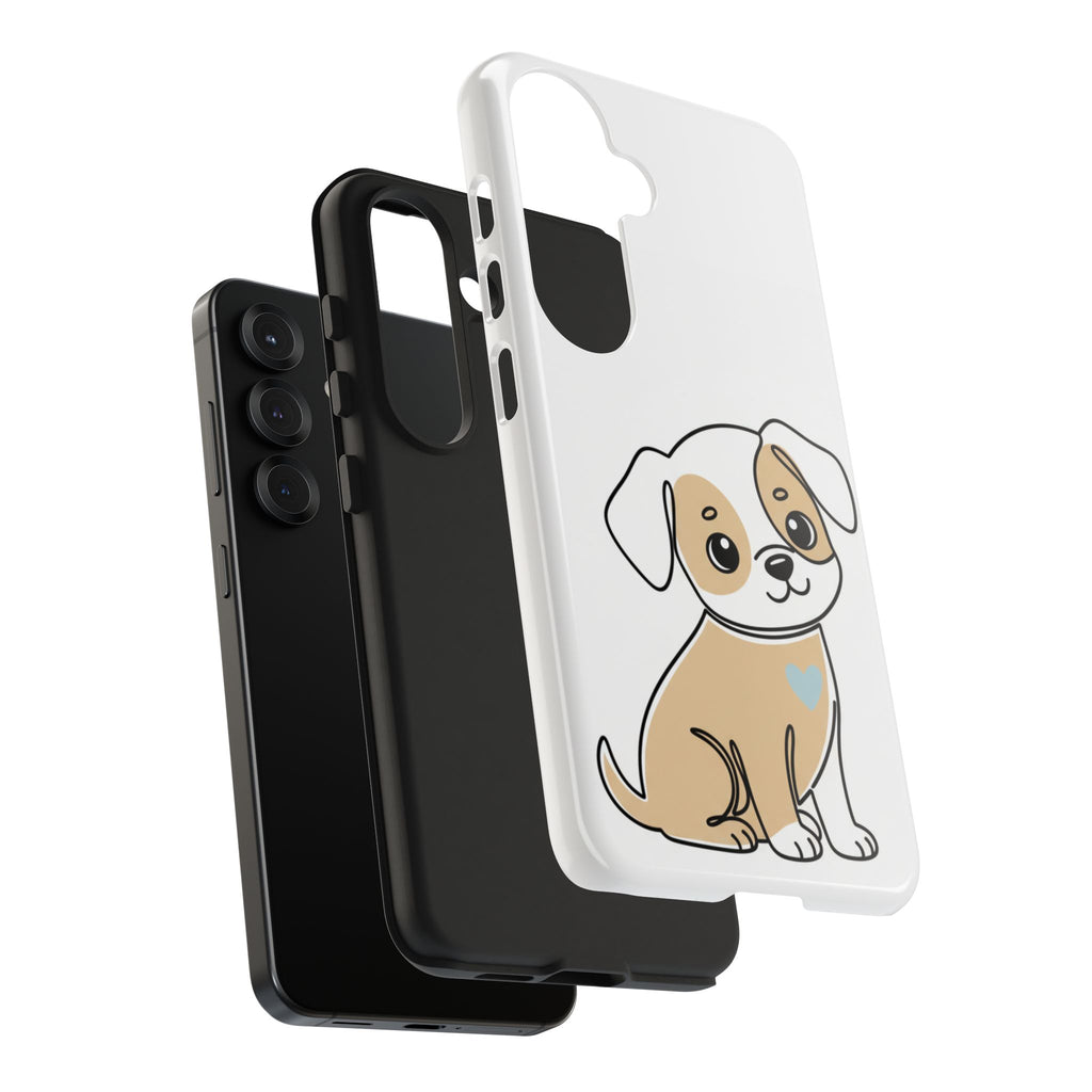 Cute Puppy Tough Phone Case – Cartoon Dog Protective Phone Cover