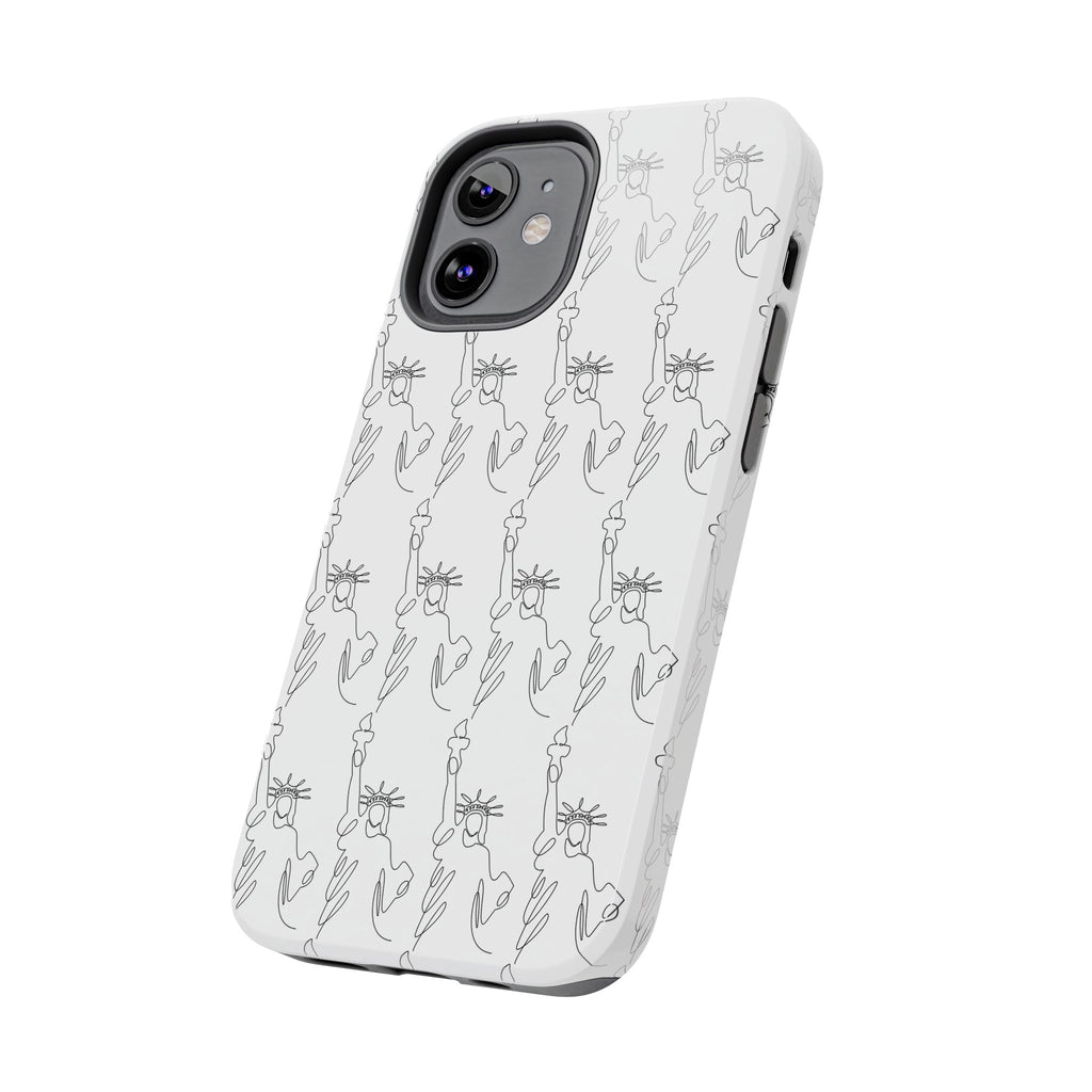 Statue of Liberty Sketch Tough Phone Case — Minimal Patriotic iPhone Cover
