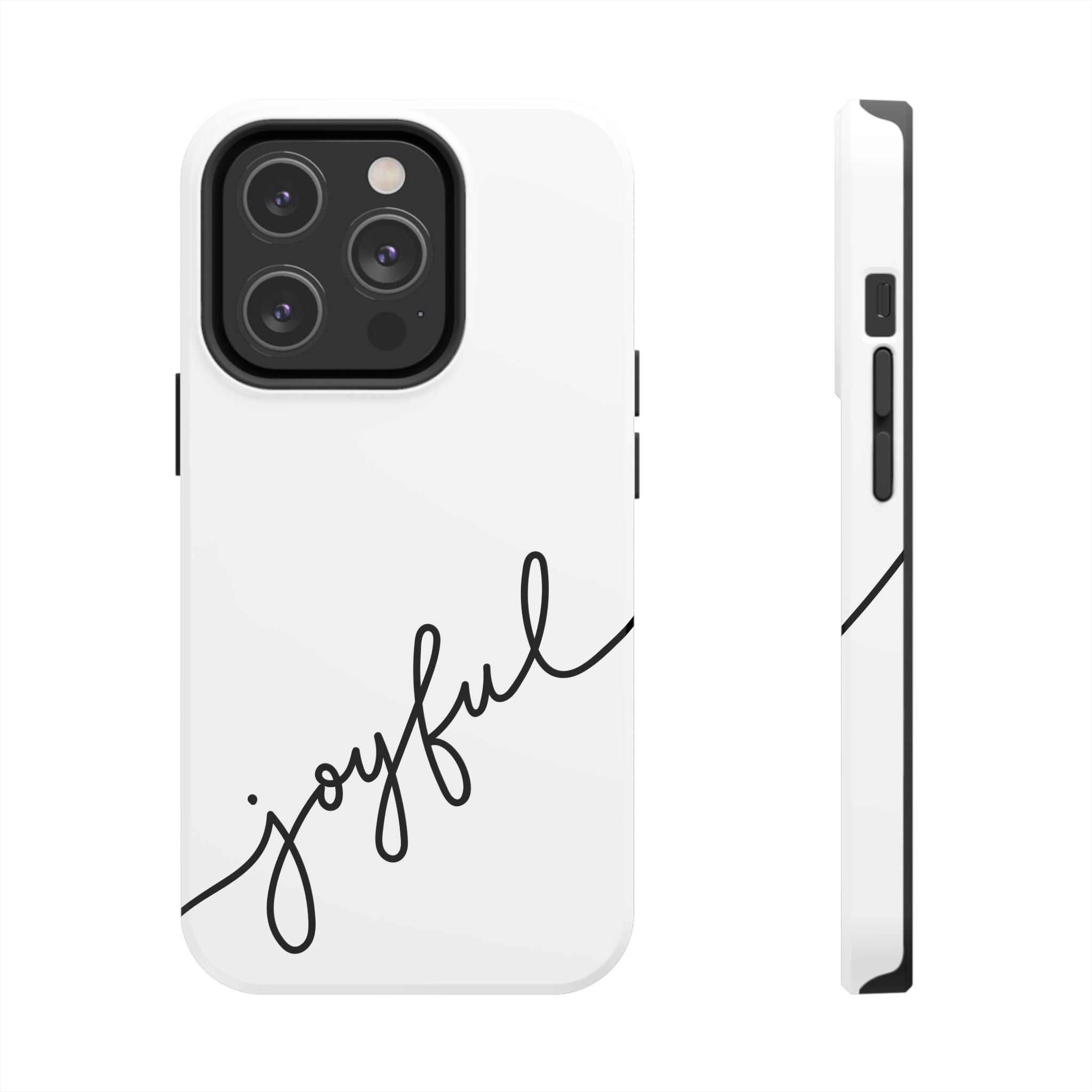 Joyful Tough Phone Case — Minimal Script Protective Phone Cover