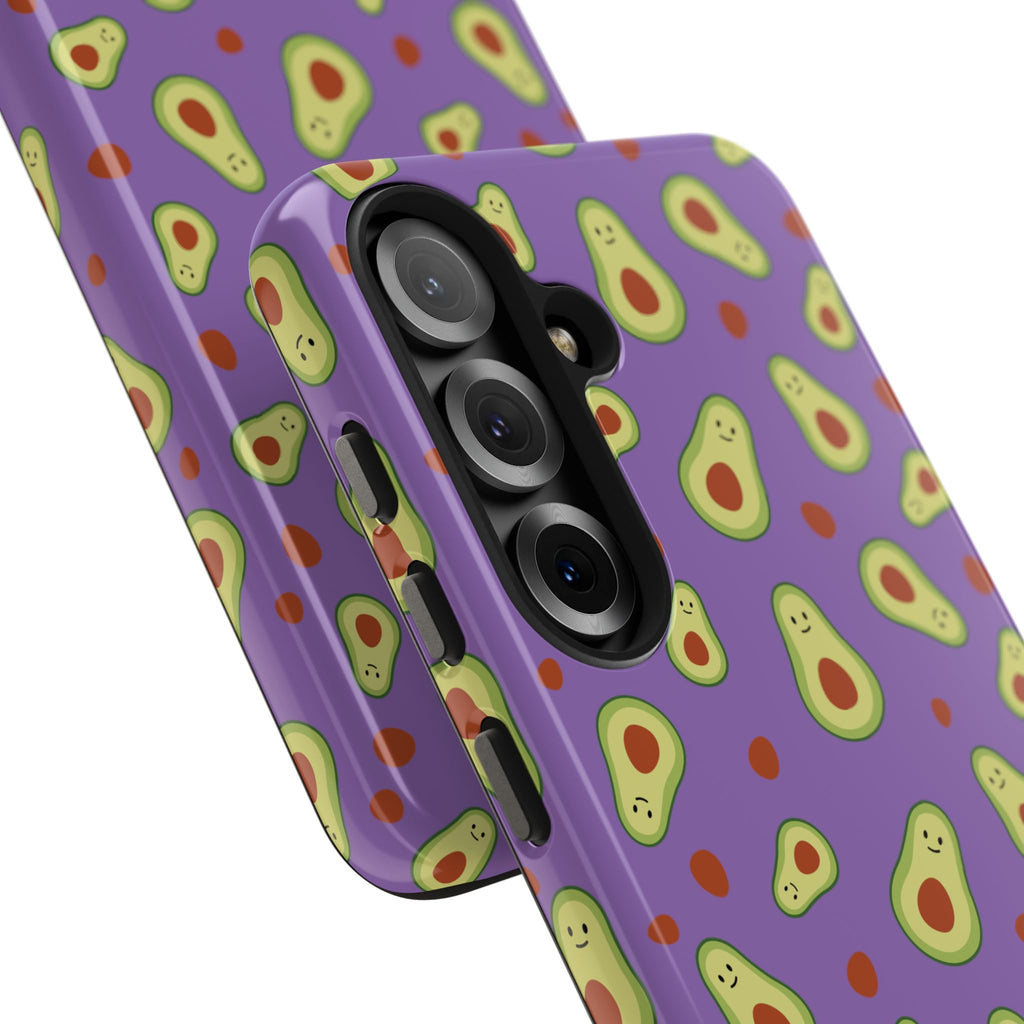 Avocado Pattern Tough Phone Case — Cute Purple Avocado Phone Cover