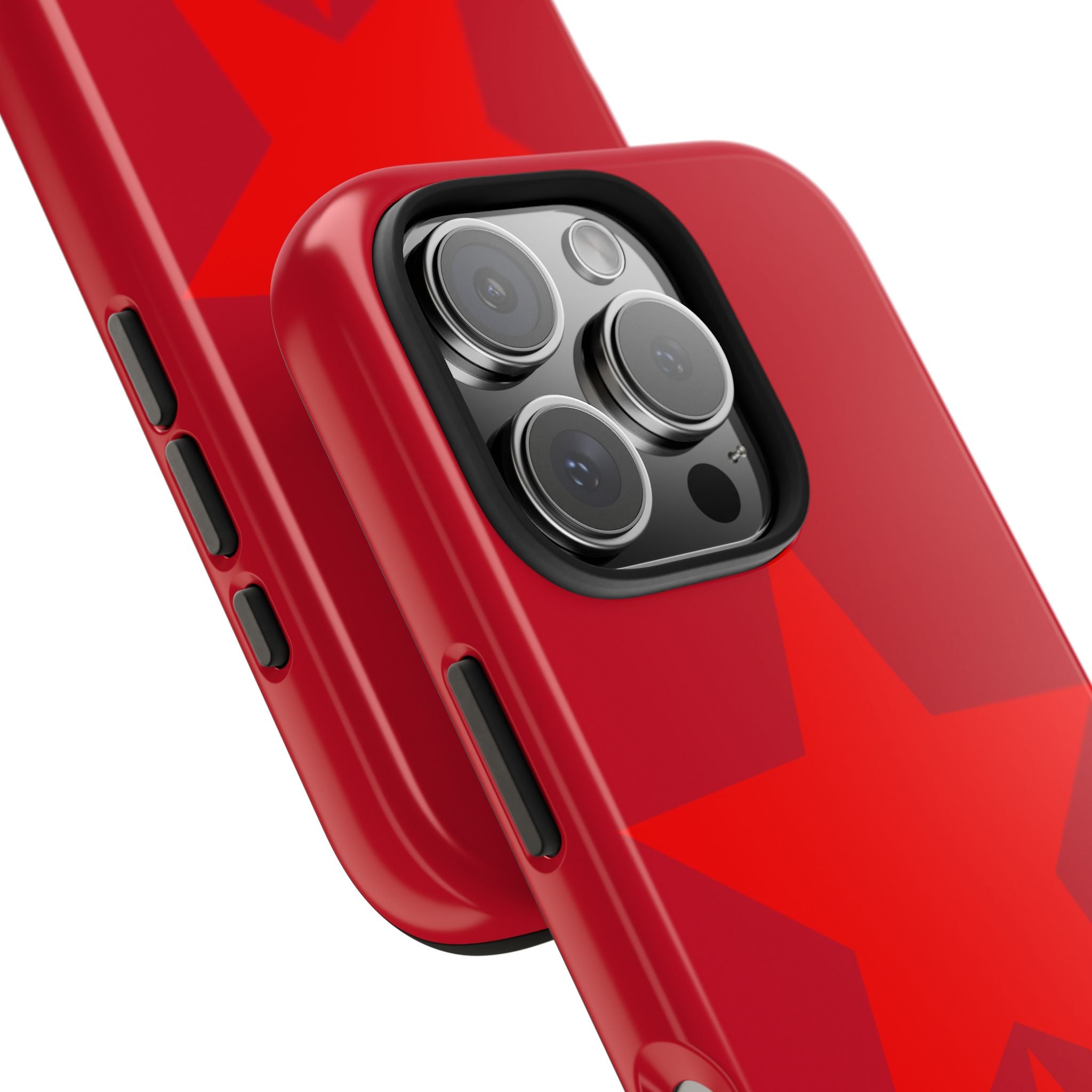 Red Star Tough Phone Case — Dual-Star Protective iPhone Cover