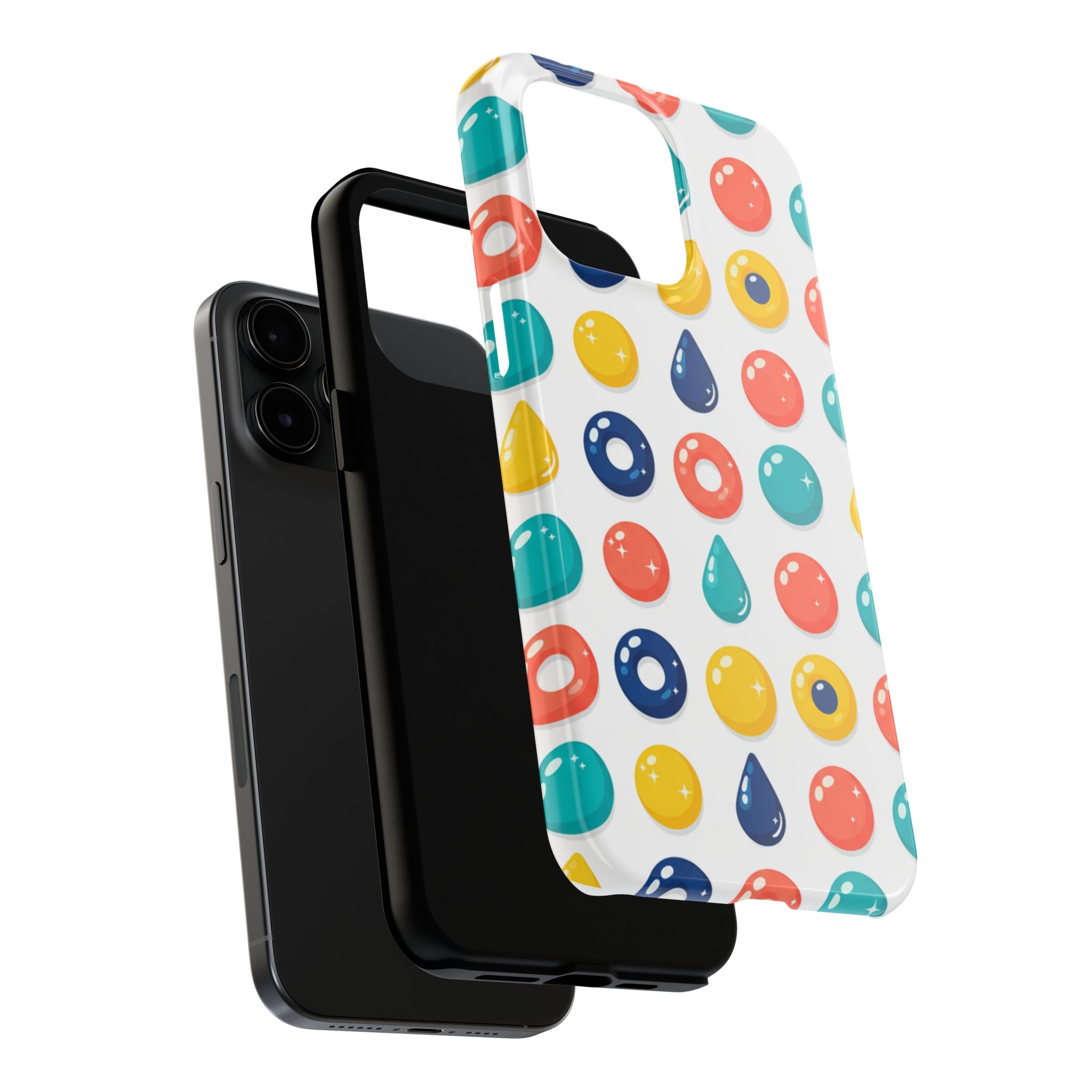 Colorful Candy Dot Tough Phone Case — Bright Retro Polka Drop Design
