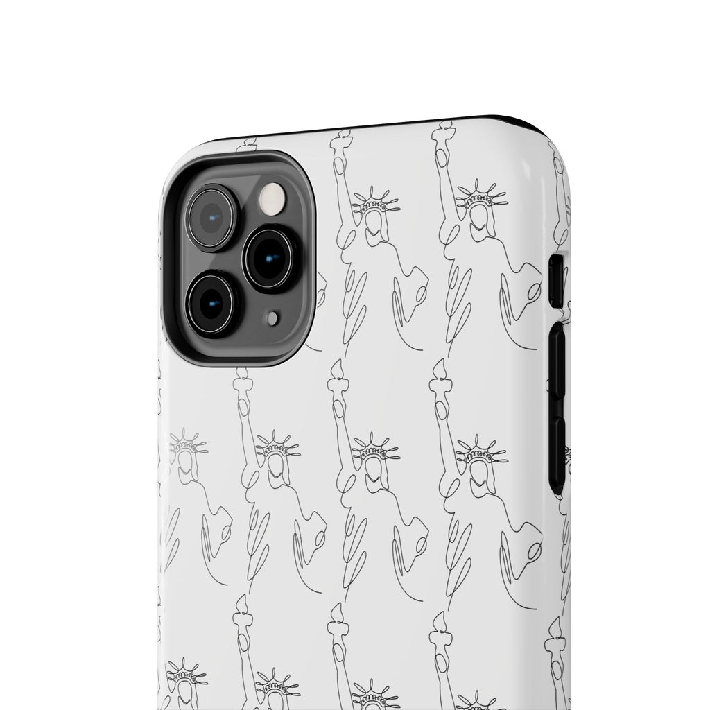Statue of Liberty Sketch Tough Phone Case — Minimal Patriotic iPhone Cover