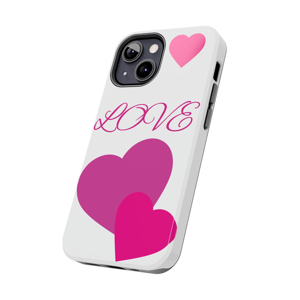 Love Heart Tough Phone Case — Pink Hearts Protective Phone Cover