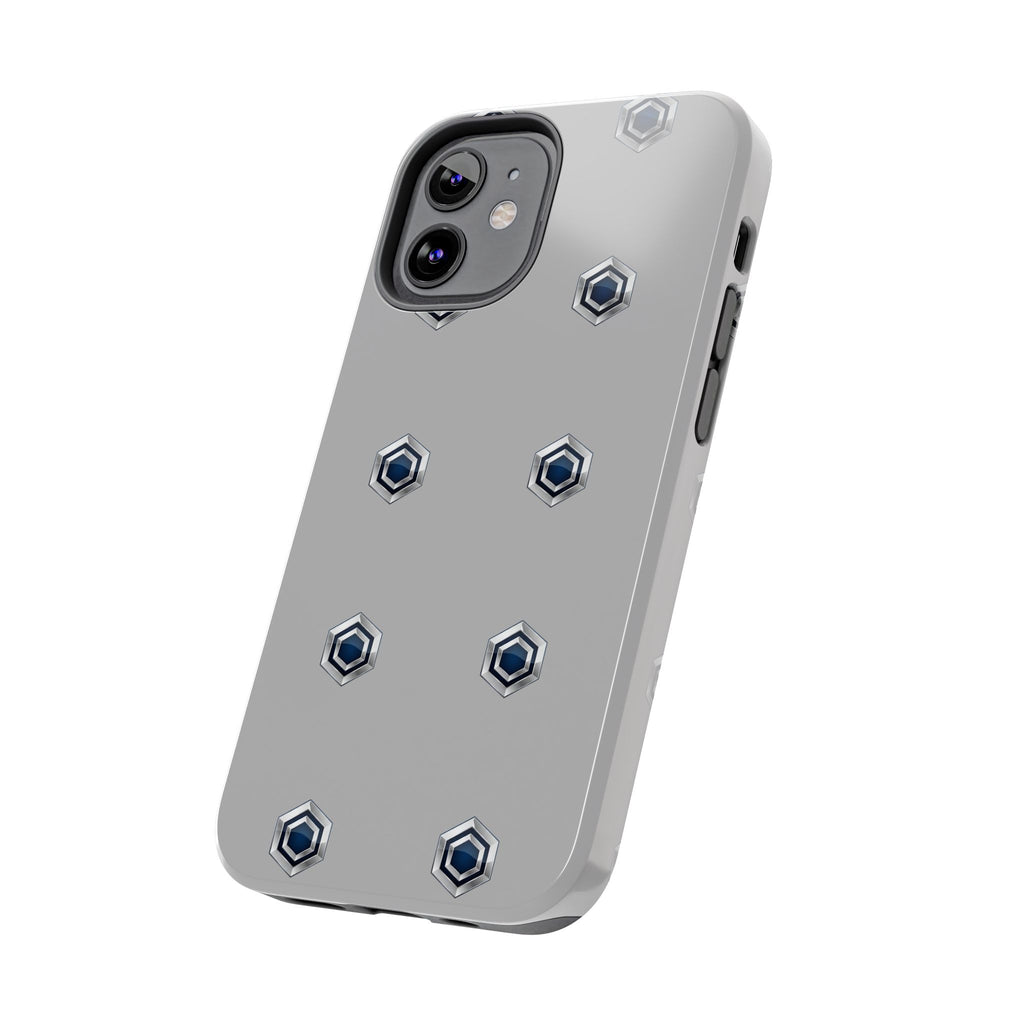 Tough Phone Case — Minimal Hex Rivet Armor (Gray)