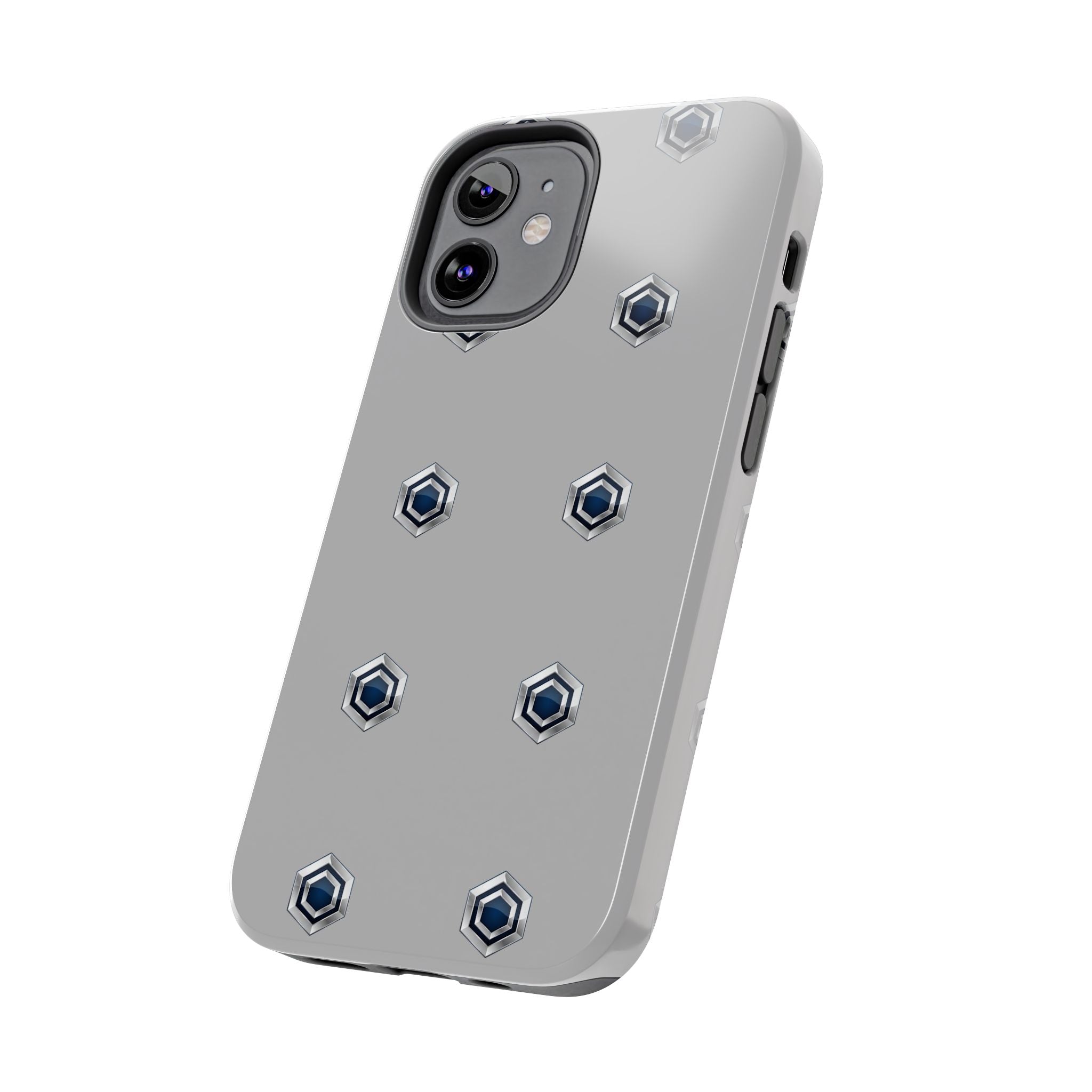 Tough Phone Case — Minimal Hex Rivet Armor (Gray)