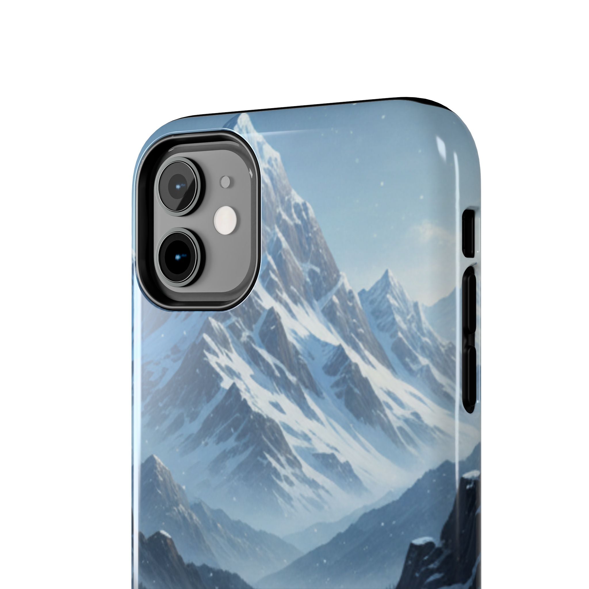 Tough Phone Case — Snowy Mountain Cabin Landscape Protective Phone Cover