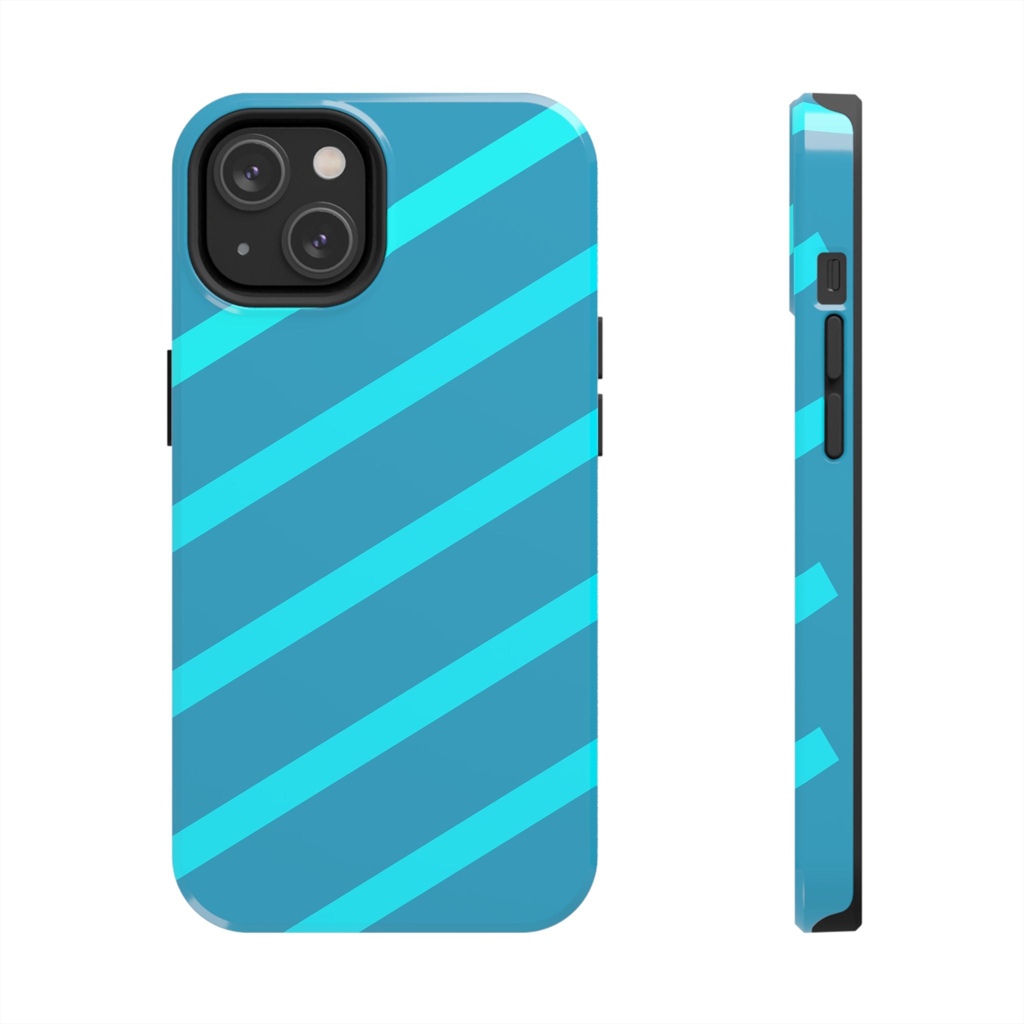 Tough Phone Case — Blue Diagonal Stripe Shockproof Cover