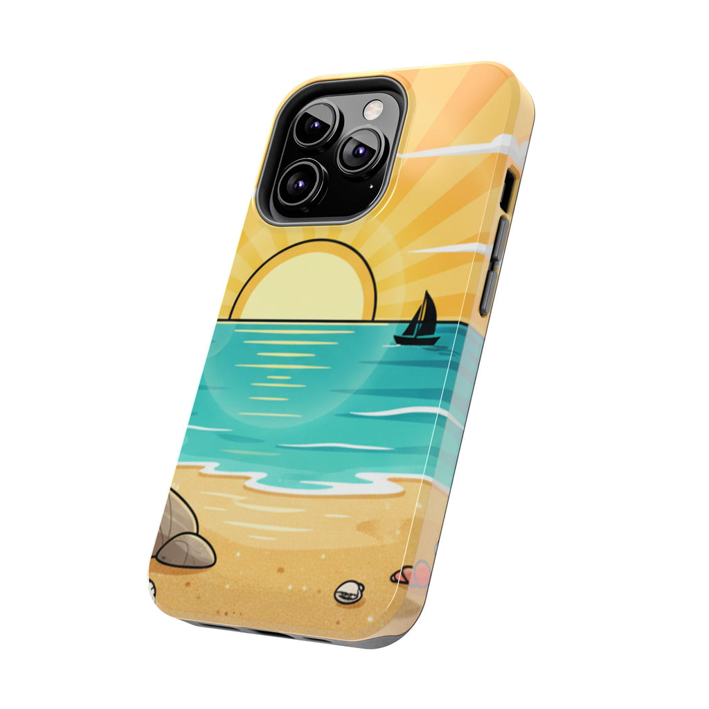 Tough Phone Case — Sunset Beach Sailboat Design