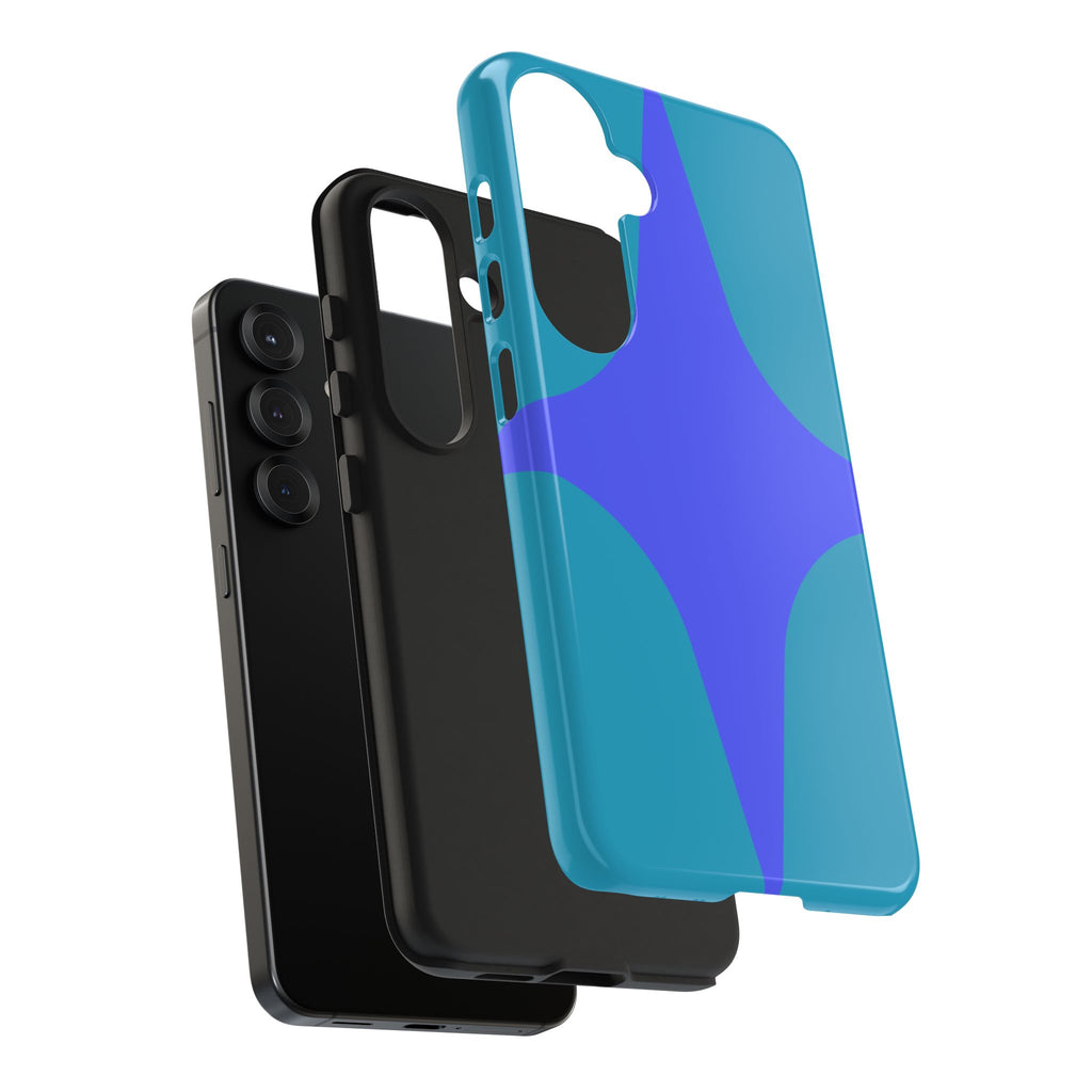 Teal & Indigo Starburst Tough Phone Case — Durable Protective Phone Case