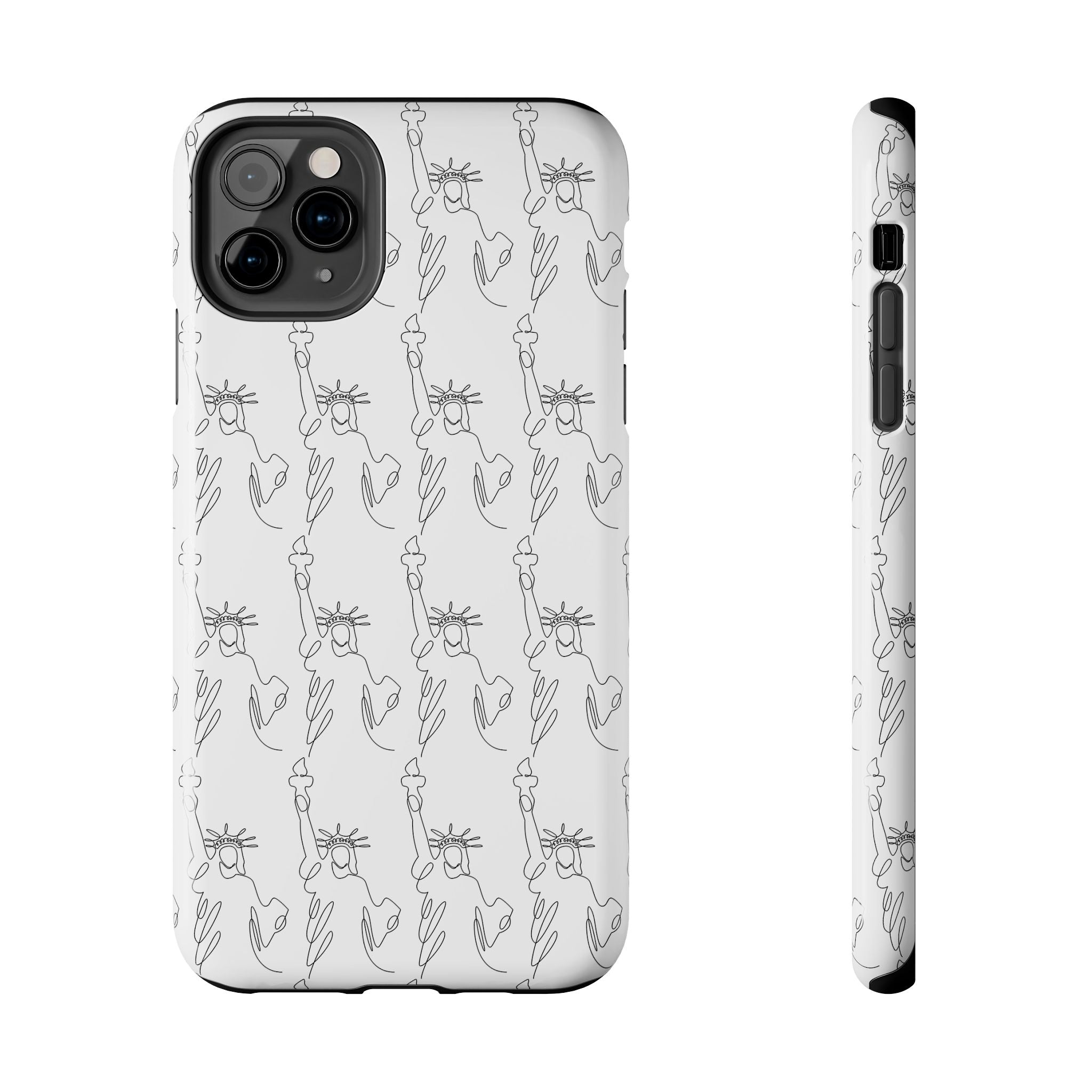 Statue of Liberty Sketch Tough Phone Case — Minimal Patriotic iPhone Cover