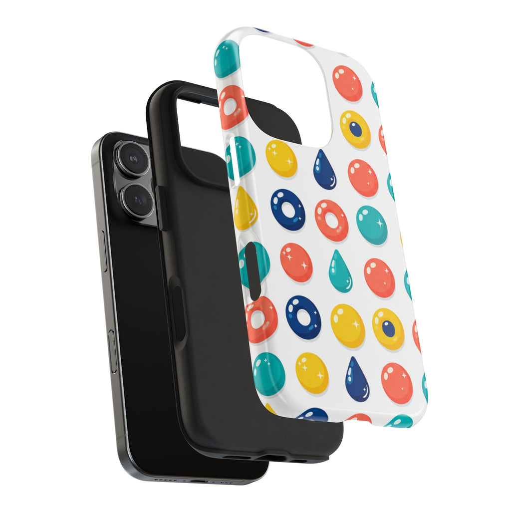 Colorful Candy Dot Tough Phone Case — Bright Retro Polka Drop Design