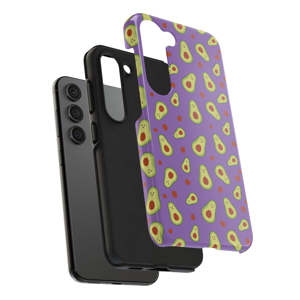 Avocado Pattern Tough Phone Case — Cute Purple Avocado Phone Cover