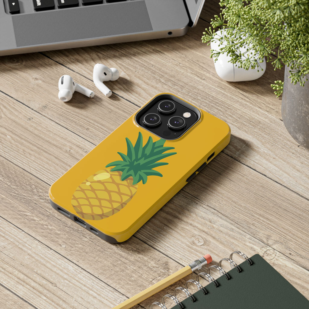 Pineapple Tough Phone Case — Bright Yellow Protective Phone Cover
