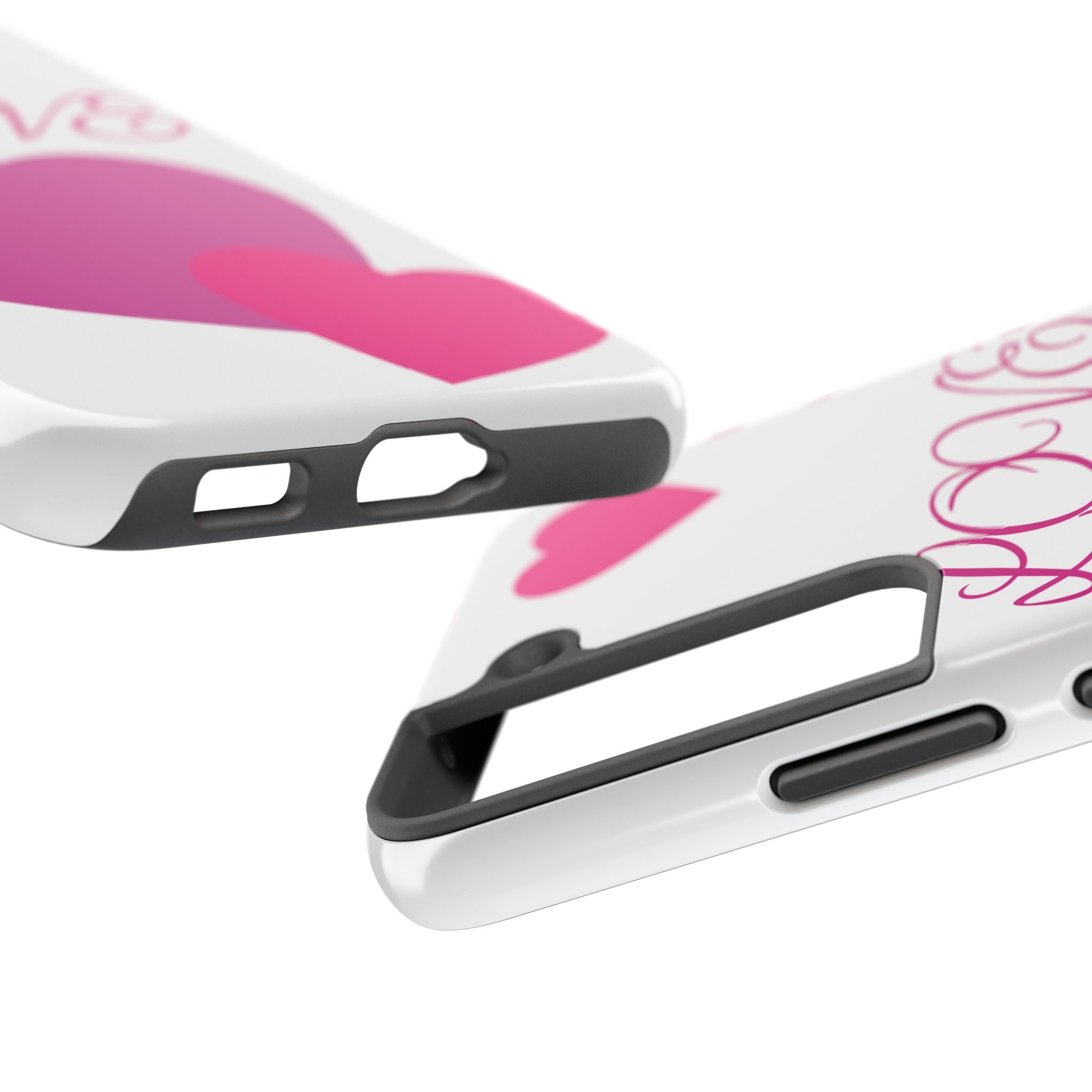Love Heart Tough Phone Case — Pink Hearts Protective Phone Cover