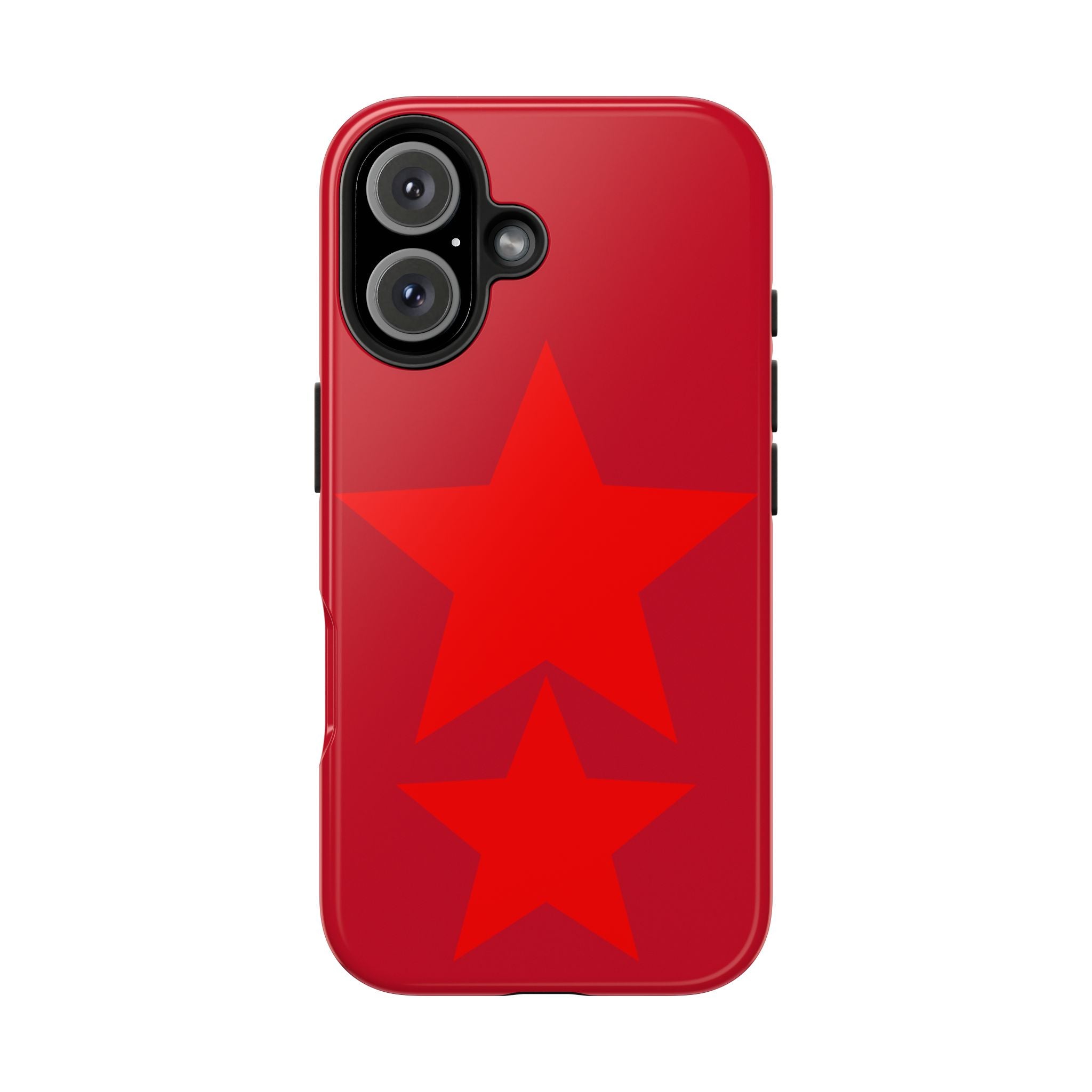 Red Star Tough Phone Case — Dual-Star Protective iPhone Cover