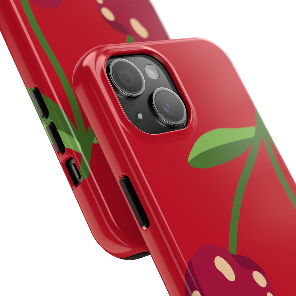 Cherry Red Tough Phone Case — Cute Retro Fruit iPhone Case