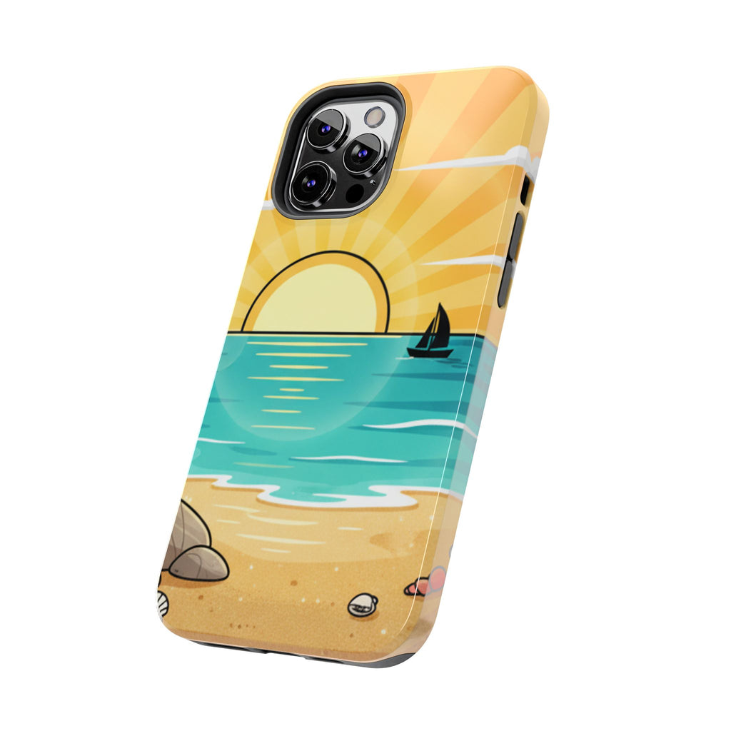 Tough Phone Case — Sunset Beach Sailboat Design