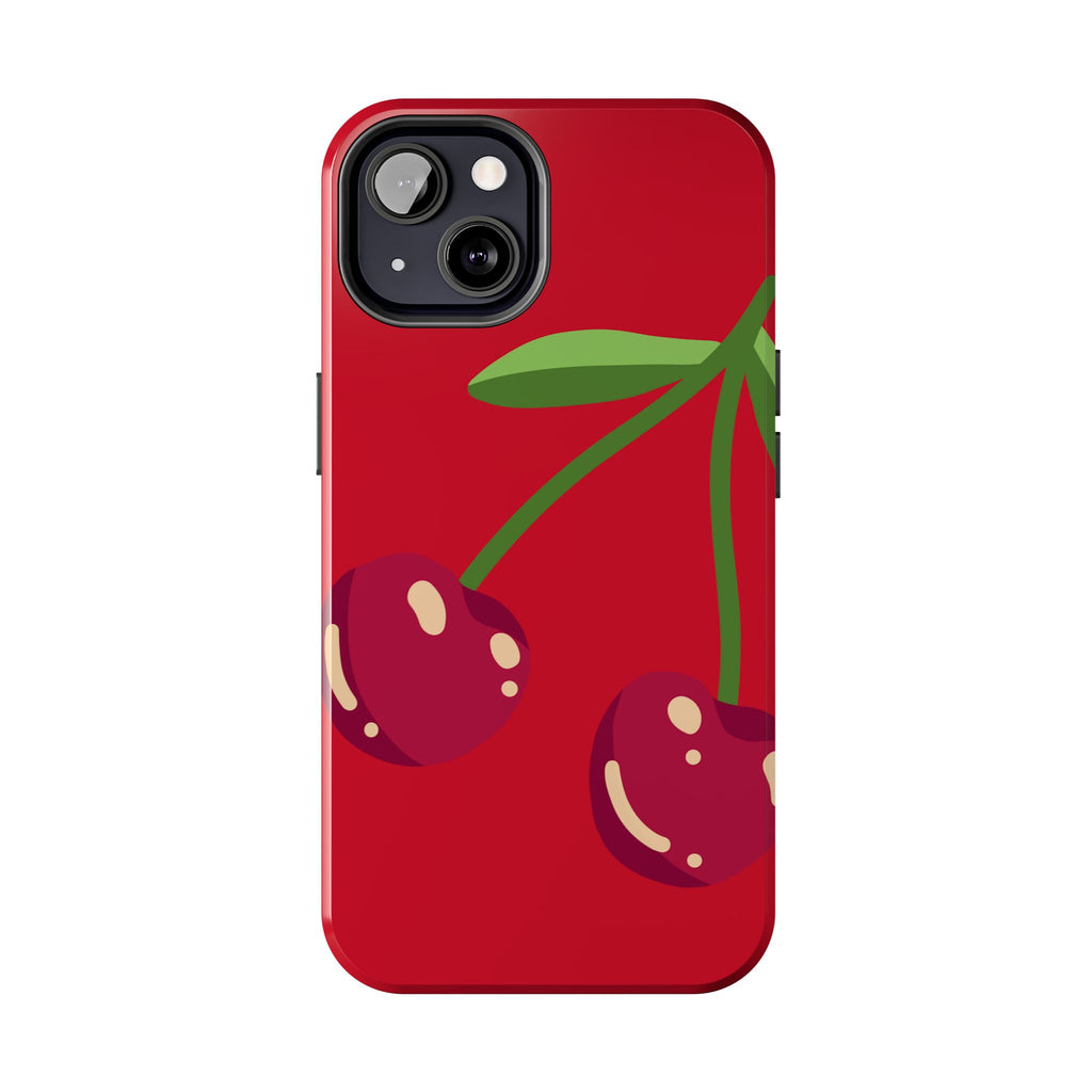 Cherry Red Tough Phone Case — Cute Retro Fruit iPhone Case