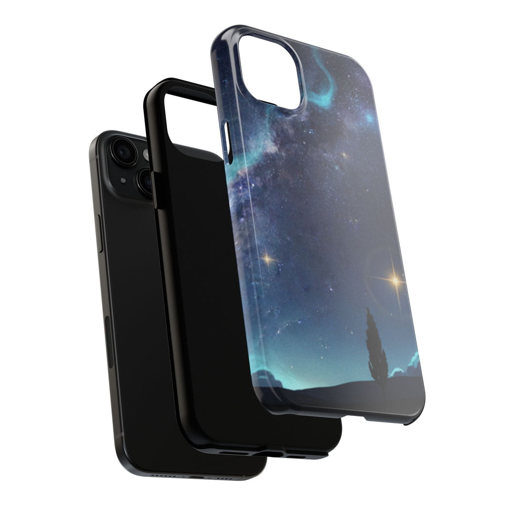 Galaxy Night Sky Tough Phone Case — Starry Landscape Protective Phone Cover