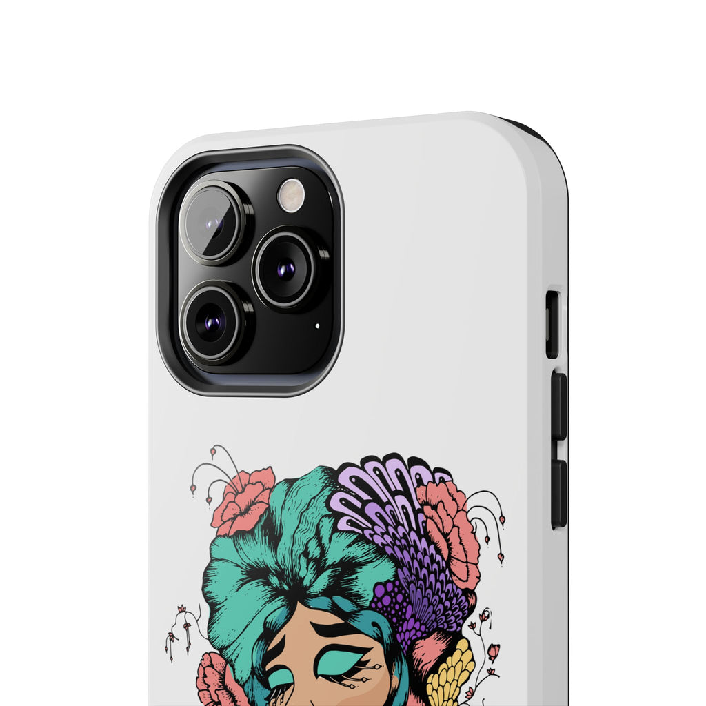 Tough Phone Case — Floral Pop Art Portrait Protective Cover