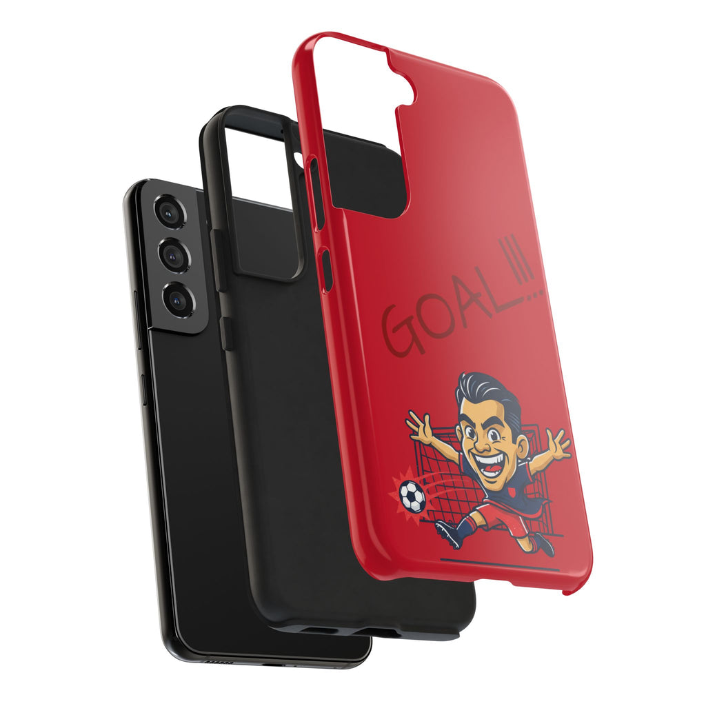 Phone Case — 'GOAL!!!' Cartoon Soccer Player Tough Protective Case