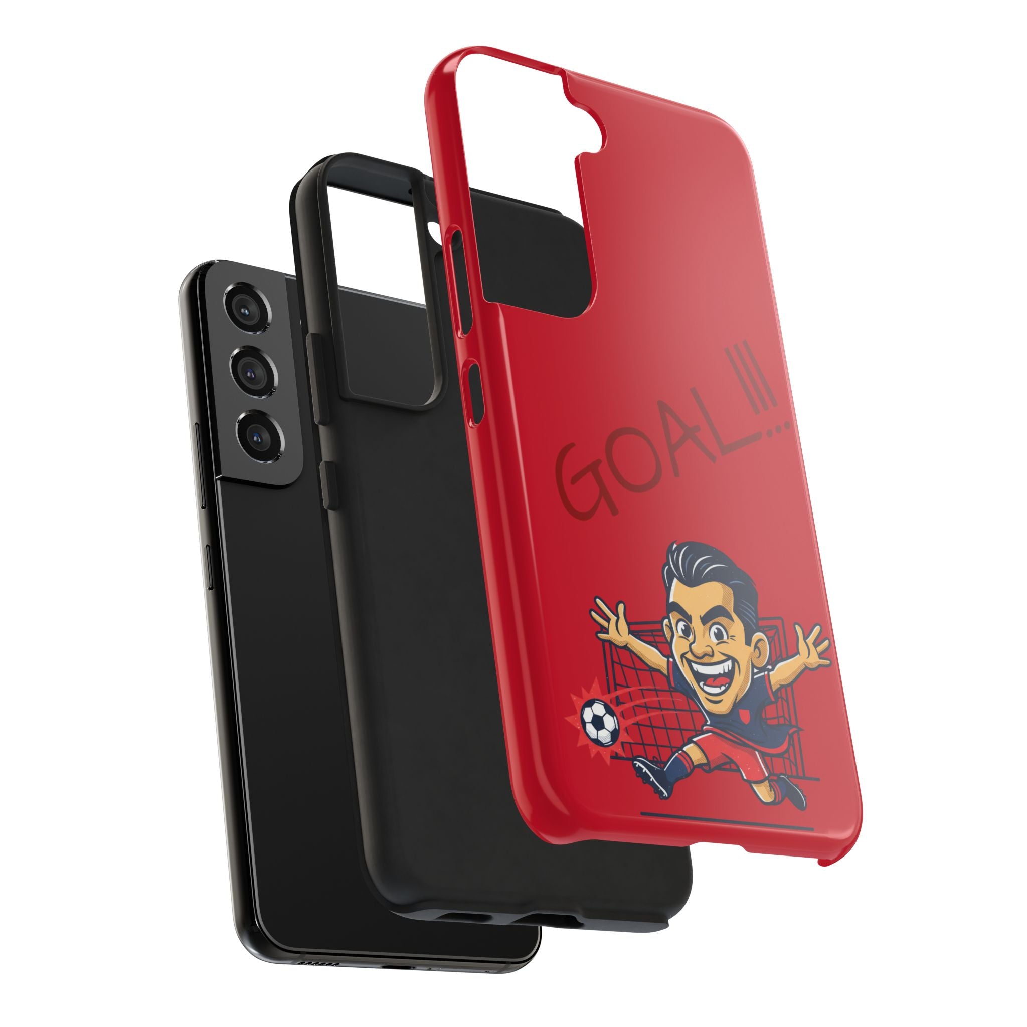 Phone Case — 'GOAL!!!' Cartoon Soccer Player Tough Protective Case
