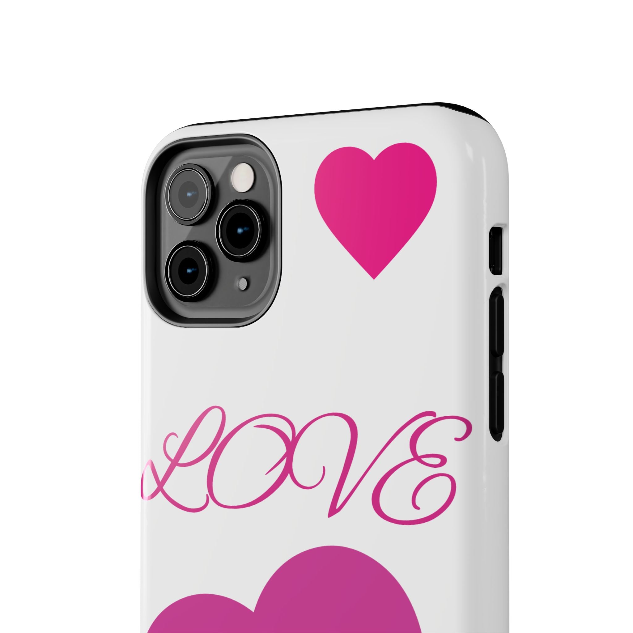 Love Heart Tough Phone Case — Pink Hearts Protective Phone Cover