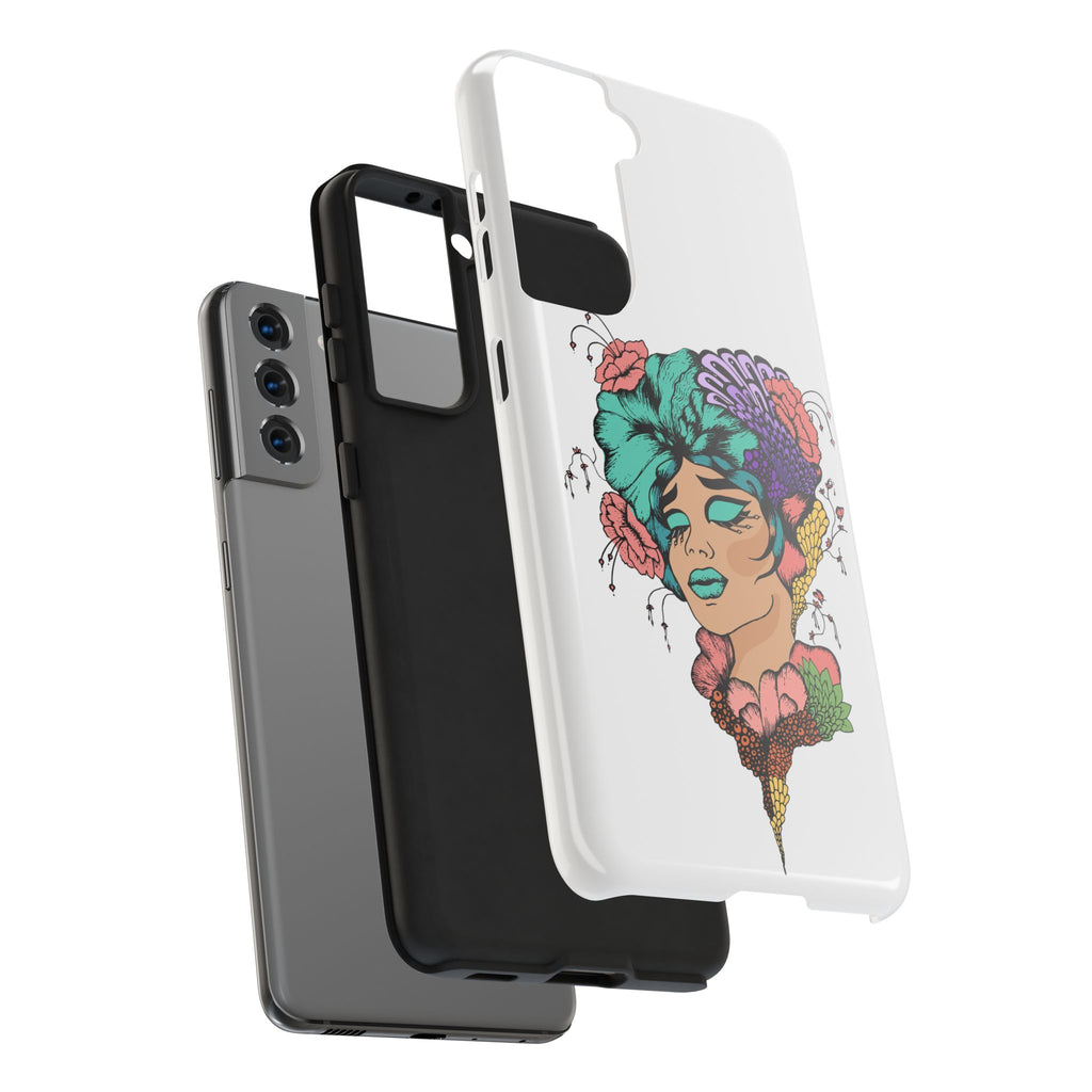 Tough Phone Case — Floral Pop Art Portrait Protective Cover