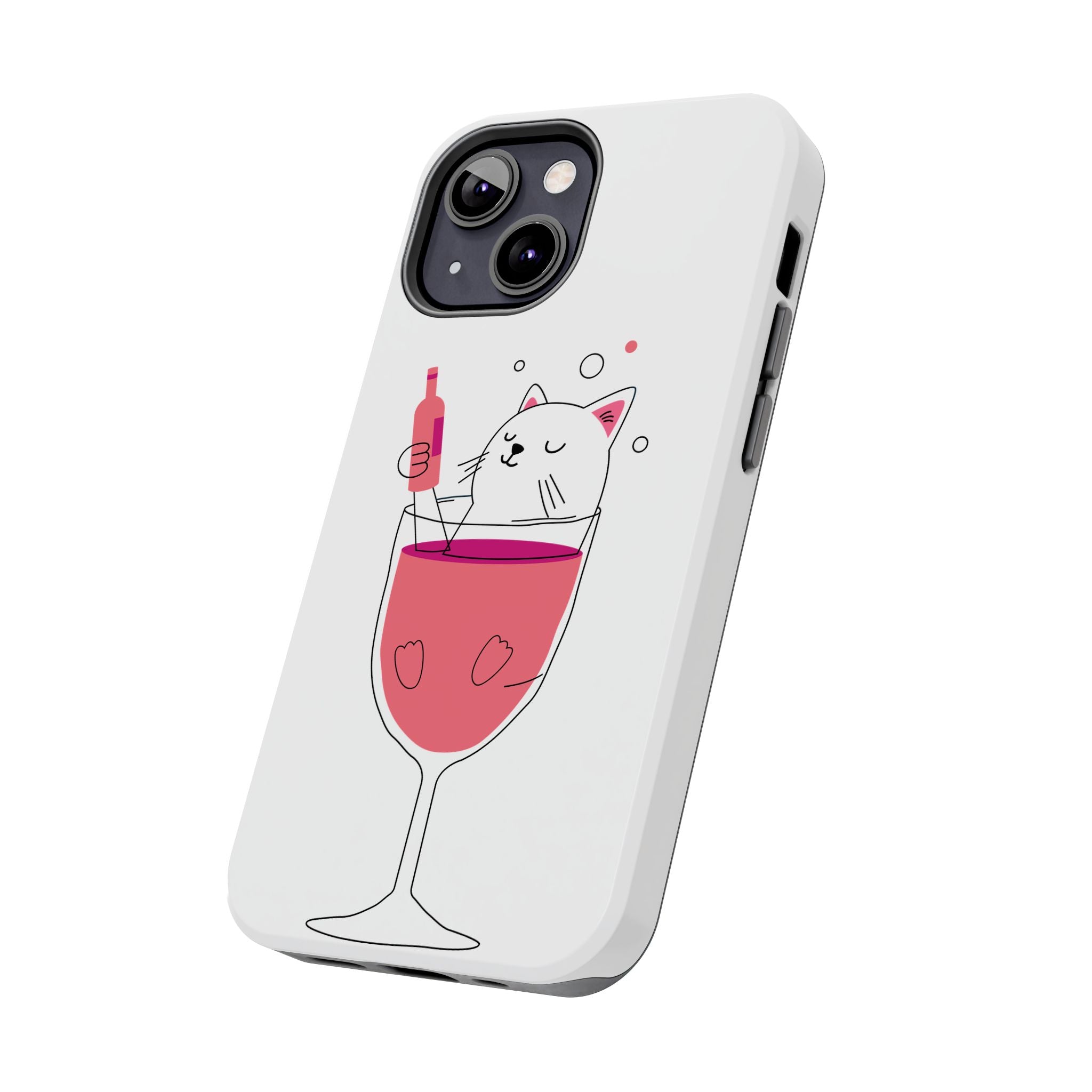 Cat Wine Phone Case — Cute Cat in Wine Glass Protective Case