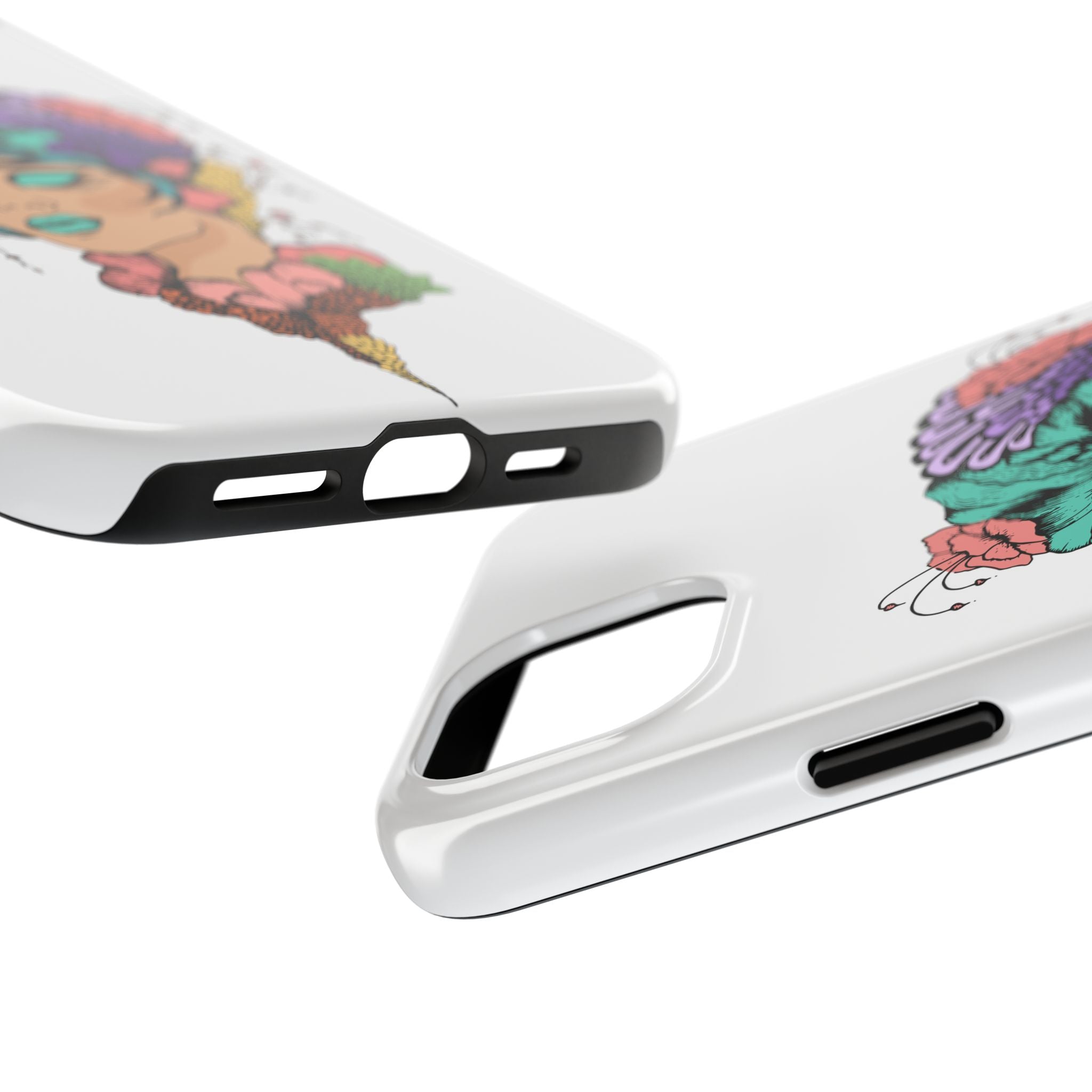 Tough Phone Case — Floral Pop Art Portrait Protective Cover