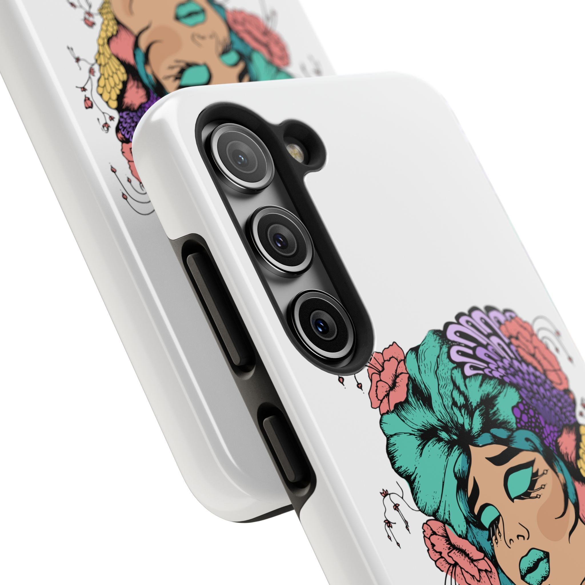 Tough Phone Case — Floral Pop Art Portrait Protective Cover
