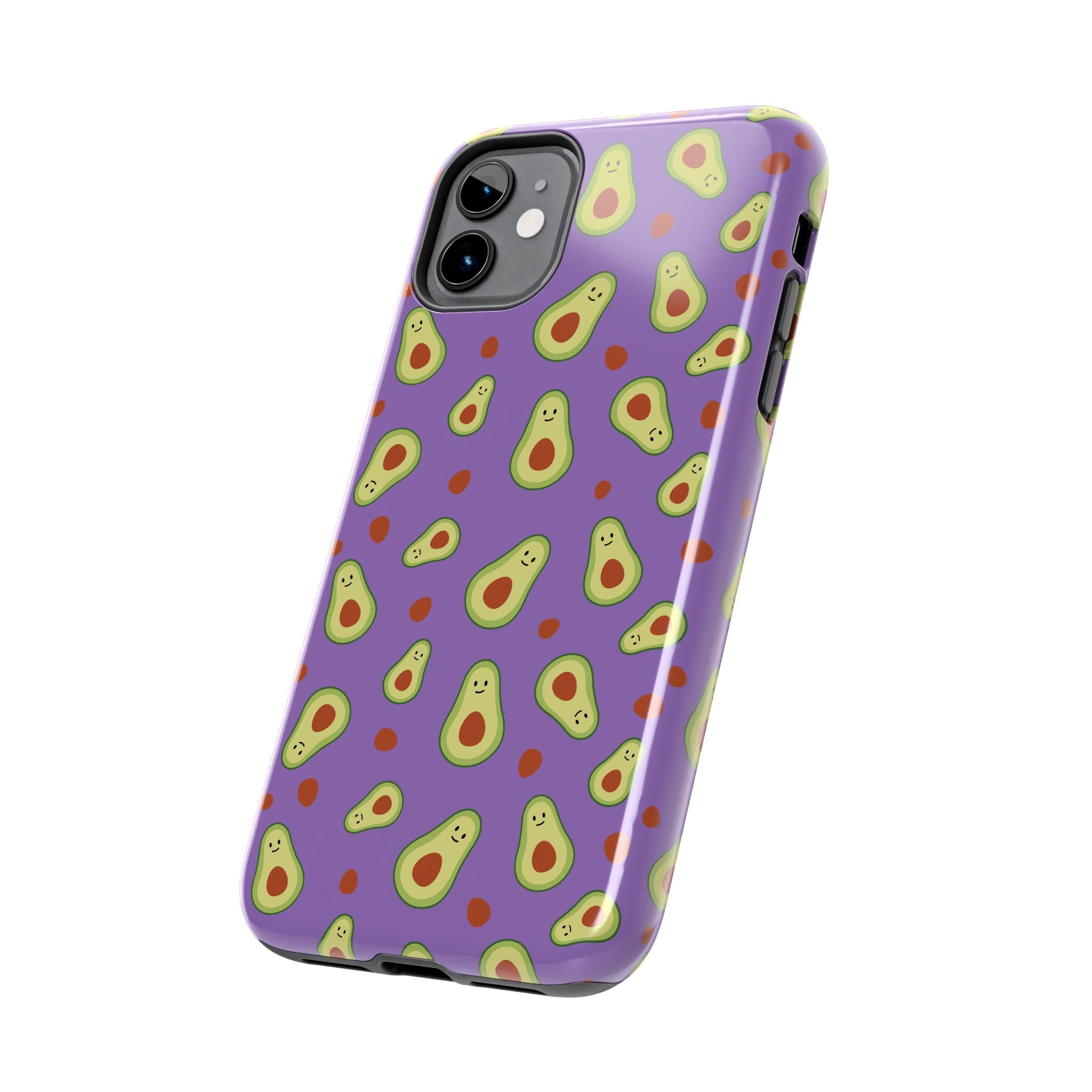 Avocado Pattern Tough Phone Case — Cute Purple Avocado Phone Cover