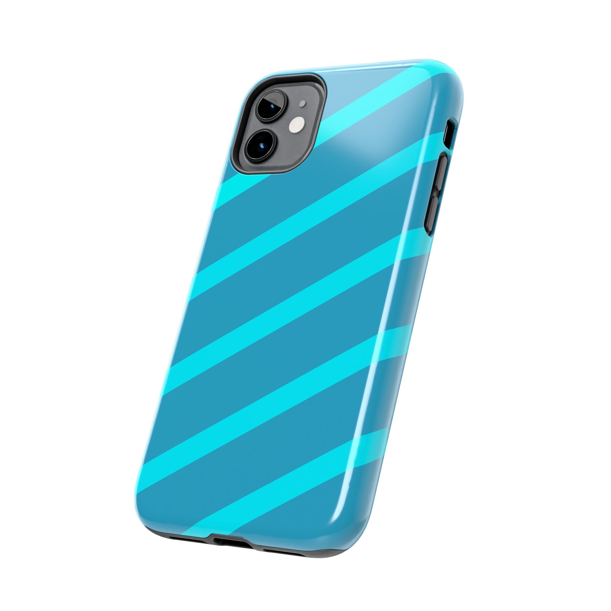 Tough Phone Case — Blue Diagonal Stripe Shockproof Cover